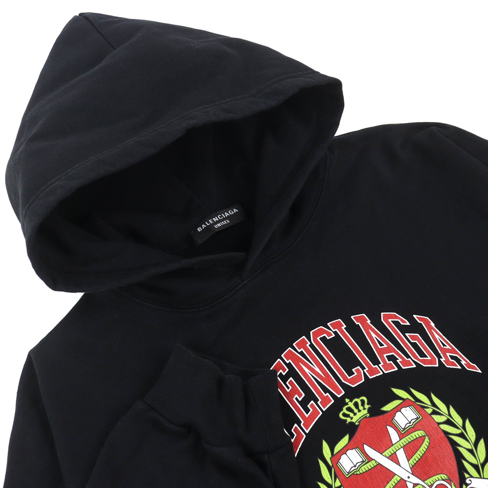 Balenciaga Balenciaga Balenciaga Distressed college logo print Cotton Hoodie Textile Sweatshirts & Hoodies 674986 DUTY FREE for USA Size ONE SIZE - 3 Thumbnail