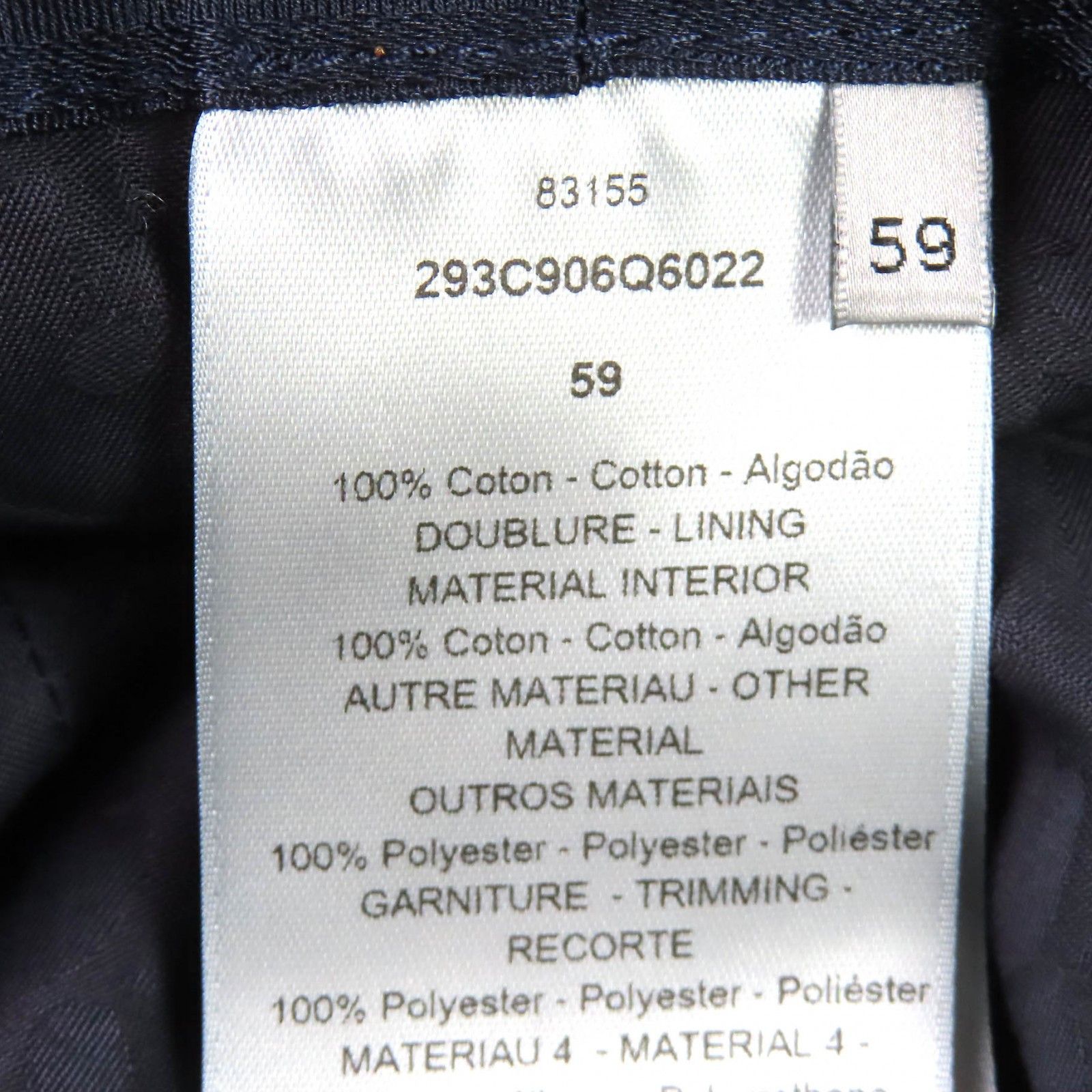 Dior Dior Dior Diamond CD logo Oblique lining Corduroy Bucket Hat Textile Hats 293C906Q6022 DUTY FREE for USA Size ONE SIZE - 8 Thumbnail