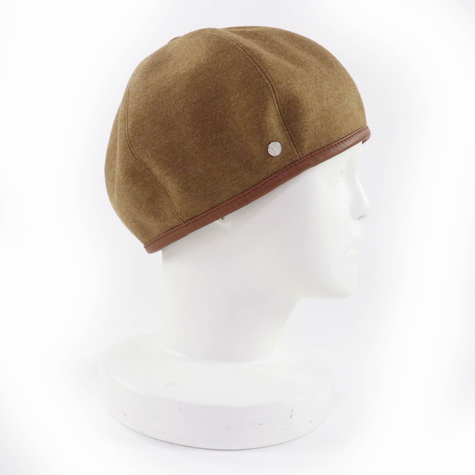 Hermes Hermes Hermès Gabriel Serie Metal Wool Leather Beret 57 Textile Hats DUTY FREE for USA Size ONE SIZE - 2 Thumbnail