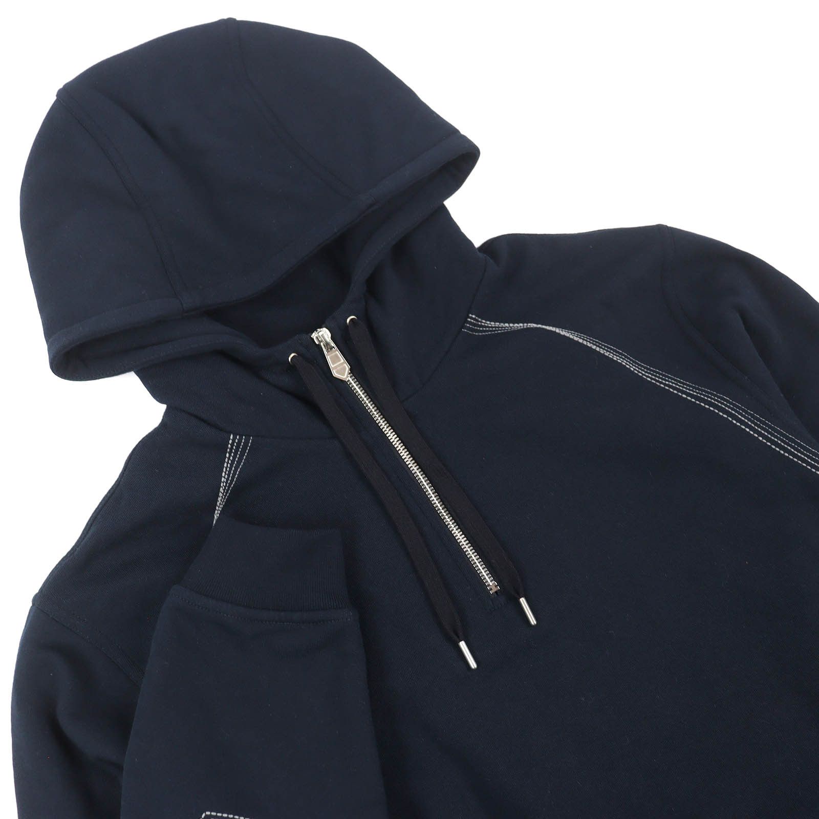 Hermes Hermes Hermès Stitch Design Cotton Half-Zip Pullover Textile Sweatshirts & Hoodies DUTY FREE for USA Size ONE SIZE - 4 Thumbnail