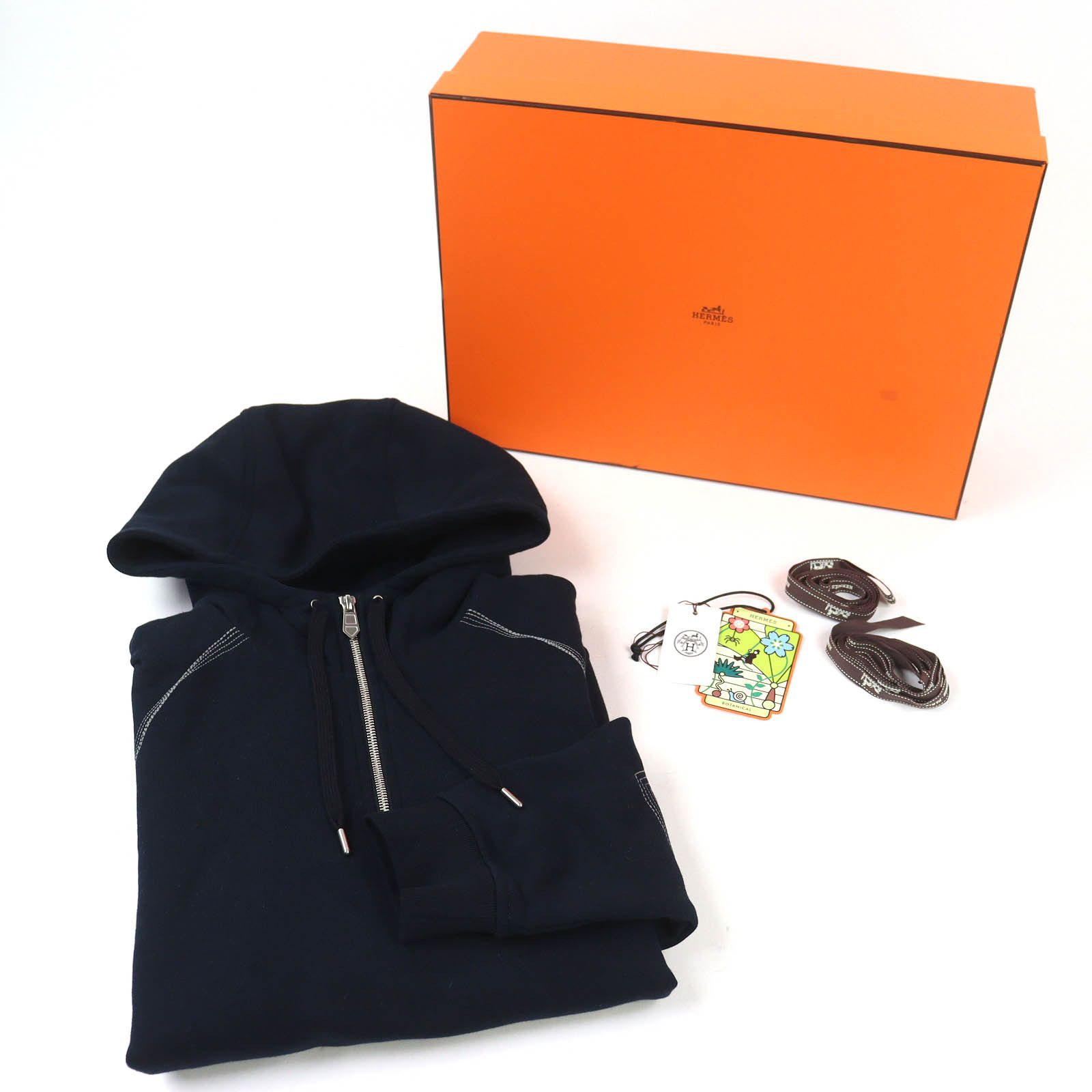 Hermes Hermes Hermès Stitch Design Cotton Half-Zip Pullover Textile Sweatshirts & Hoodies DUTY FREE for USA Size ONE SIZE - 2 Thumbnail