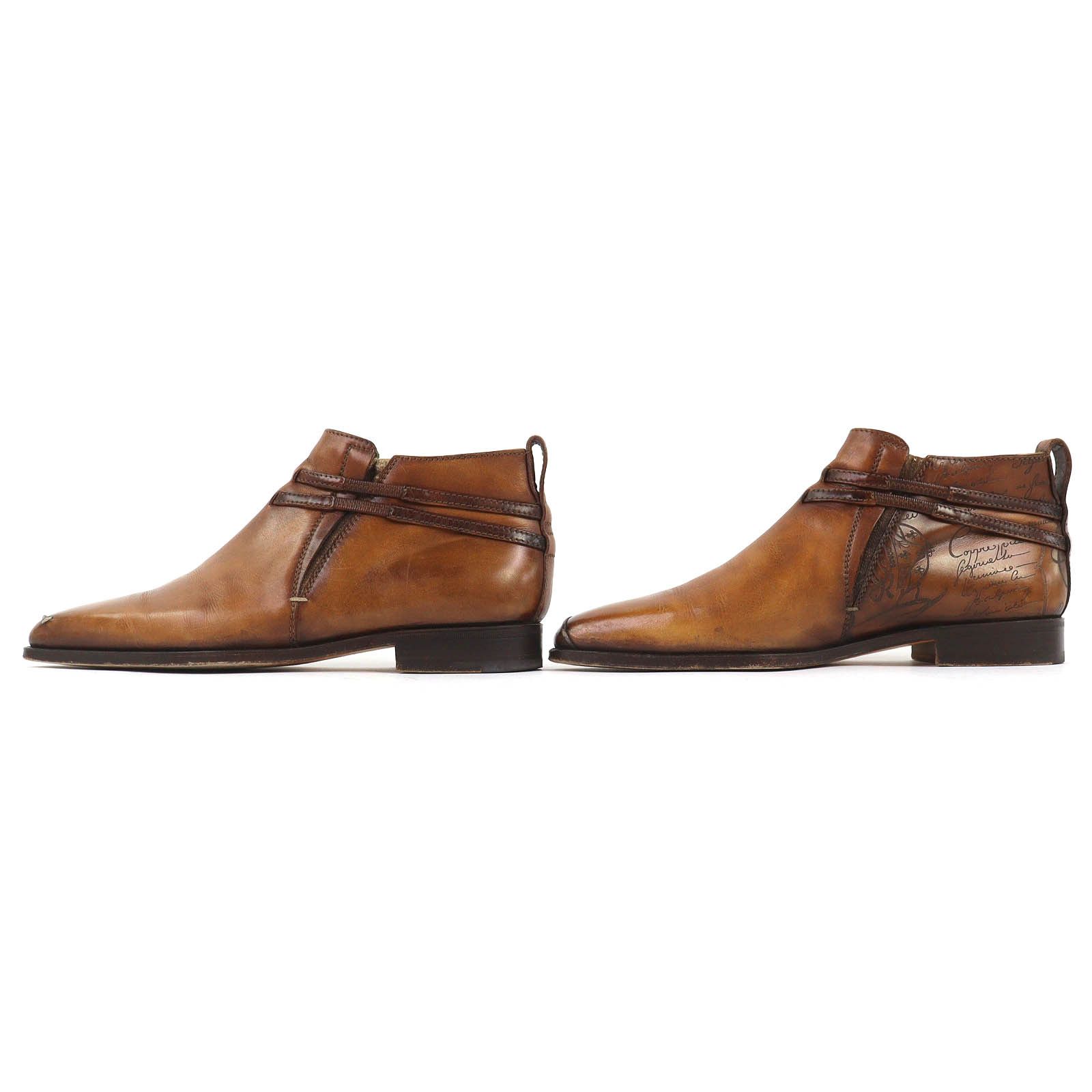 Berluti Berluti Berluti Olga Period Scars Calligraphy Demesure Leather Ankle Boots Leather Shoes DUTY FREE for USA Size ONE SIZE - 2 Thumbnail