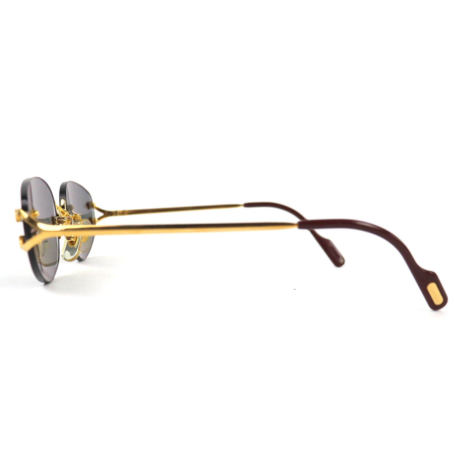 Cartier Cartier Cartier 2C Decor Two-Point Rimless Sunglasses Metal Sunglasses DUTY FREE for USA Size ONE SIZE - 4 Thumbnail