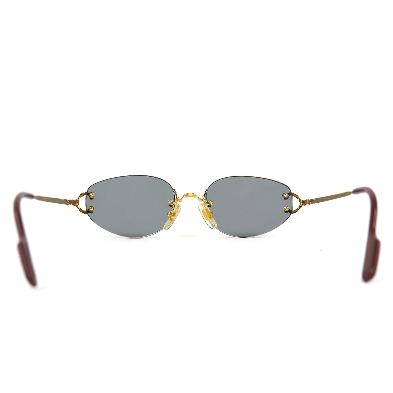 Cartier Cartier Cartier 2C Decor Two-Point Rimless Sunglasses Metal Sunglasses DUTY FREE for USA Size ONE SIZE - 6 Thumbnail