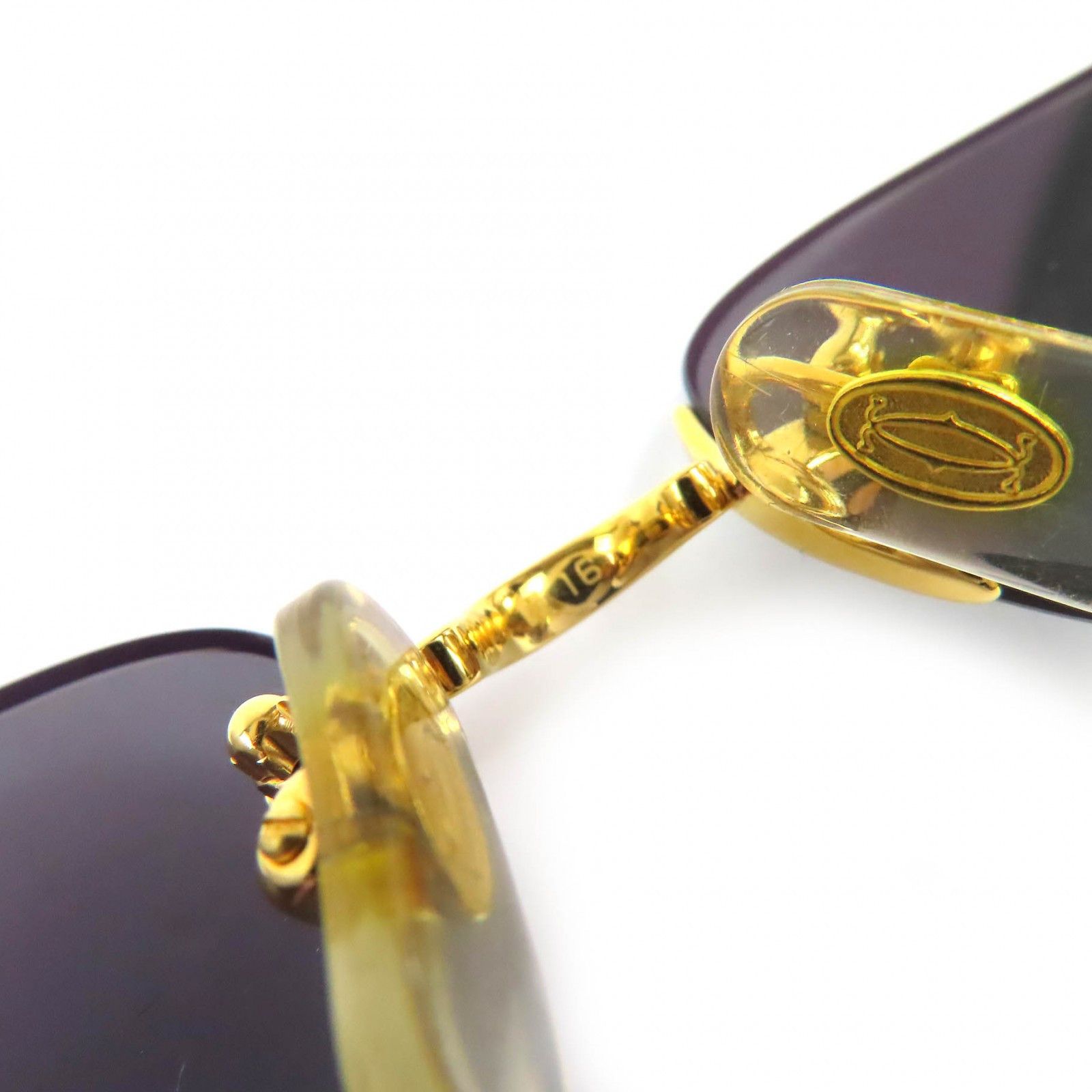 Cartier Cartier Cartier 2C Decor Two-Point Rimless Sunglasses Metal Sunglasses DUTY FREE for USA Size ONE SIZE - 7 Thumbnail