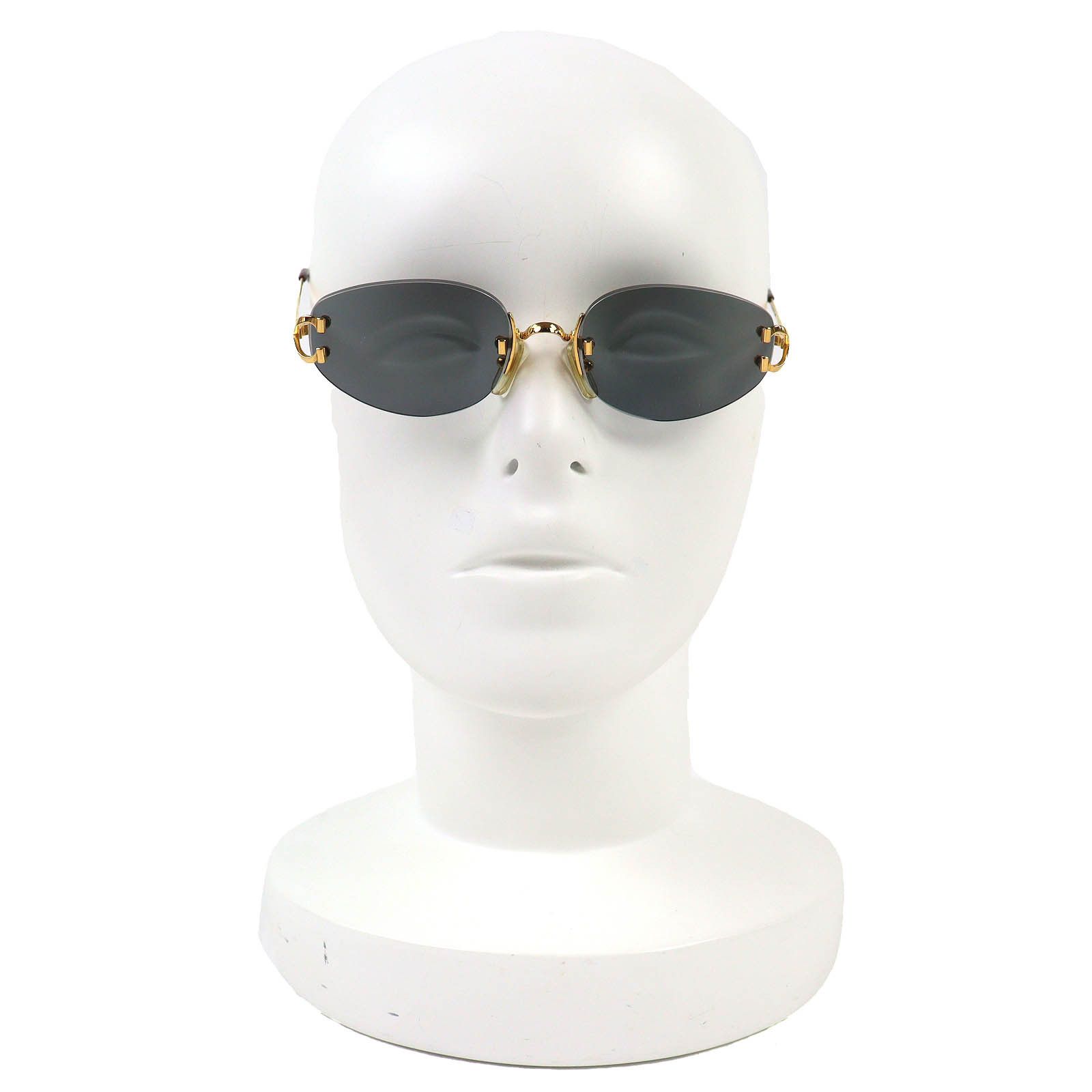 Cartier Cartier Cartier 2C Decor Two-Point Rimless Sunglasses Metal Sunglasses DUTY FREE for USA Size ONE SIZE - 3 Thumbnail
