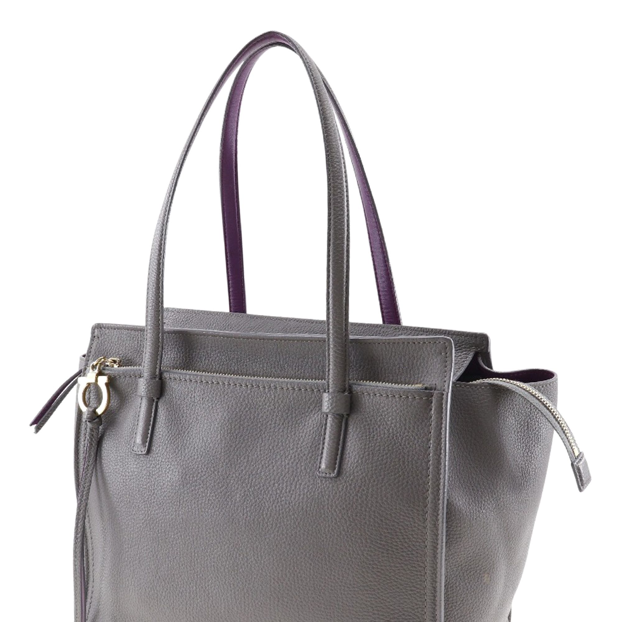 Salvatore Ferragamo Salvatore Ferragamo Medium Pebbled Calfskin Amy Tote Size ONE SIZE - 5 Thumbnail