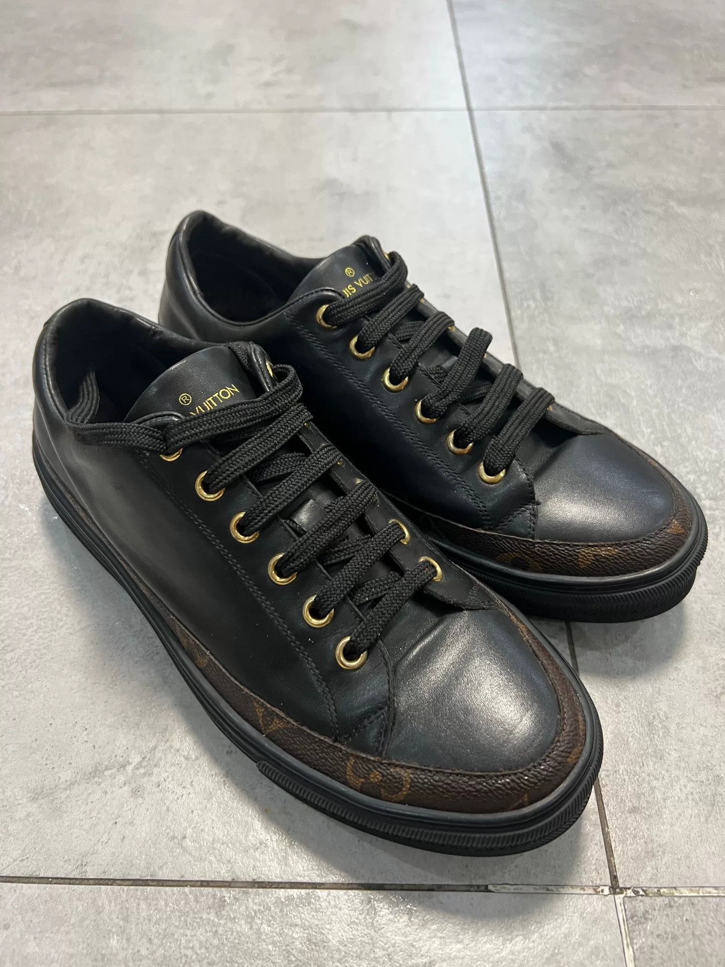 Louis Vuitton Louis Vuitton Black Sneakers Size 39 Size US 6 / EU 39 - 2 Thumbnail