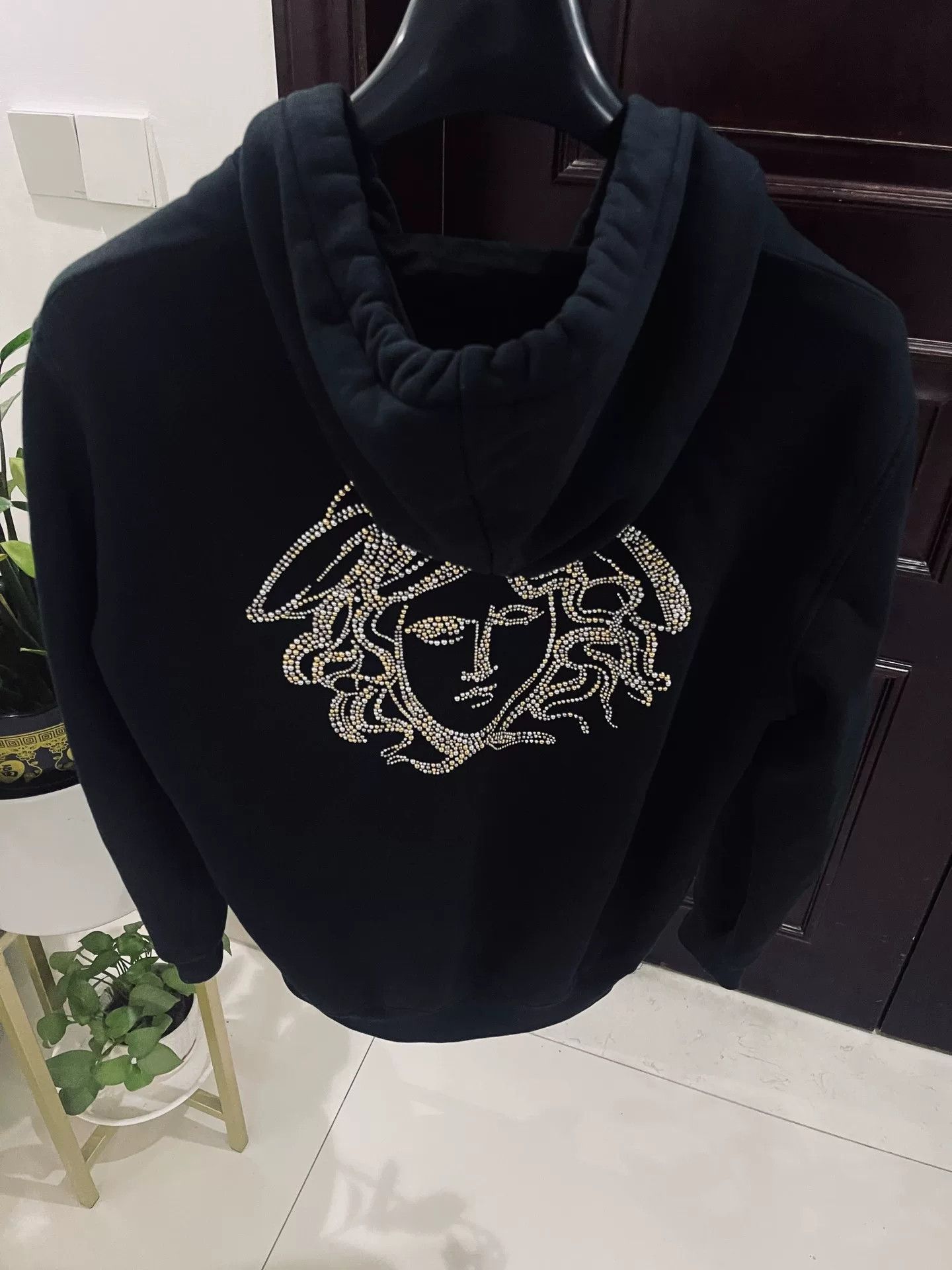 Versace Versace Black Hooded Sweatshirt with Medusa Size XS / US 0-2 / IT 36-38 - 2 Thumbnail