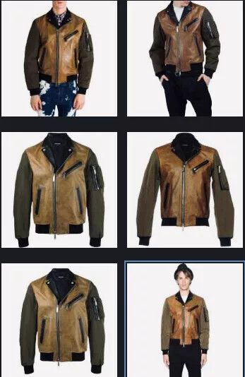 Dsquared2 dsquared2 Biker Bomber Leather Jacket Size US M / EU 48-50 / 2 - 9 Thumbnail