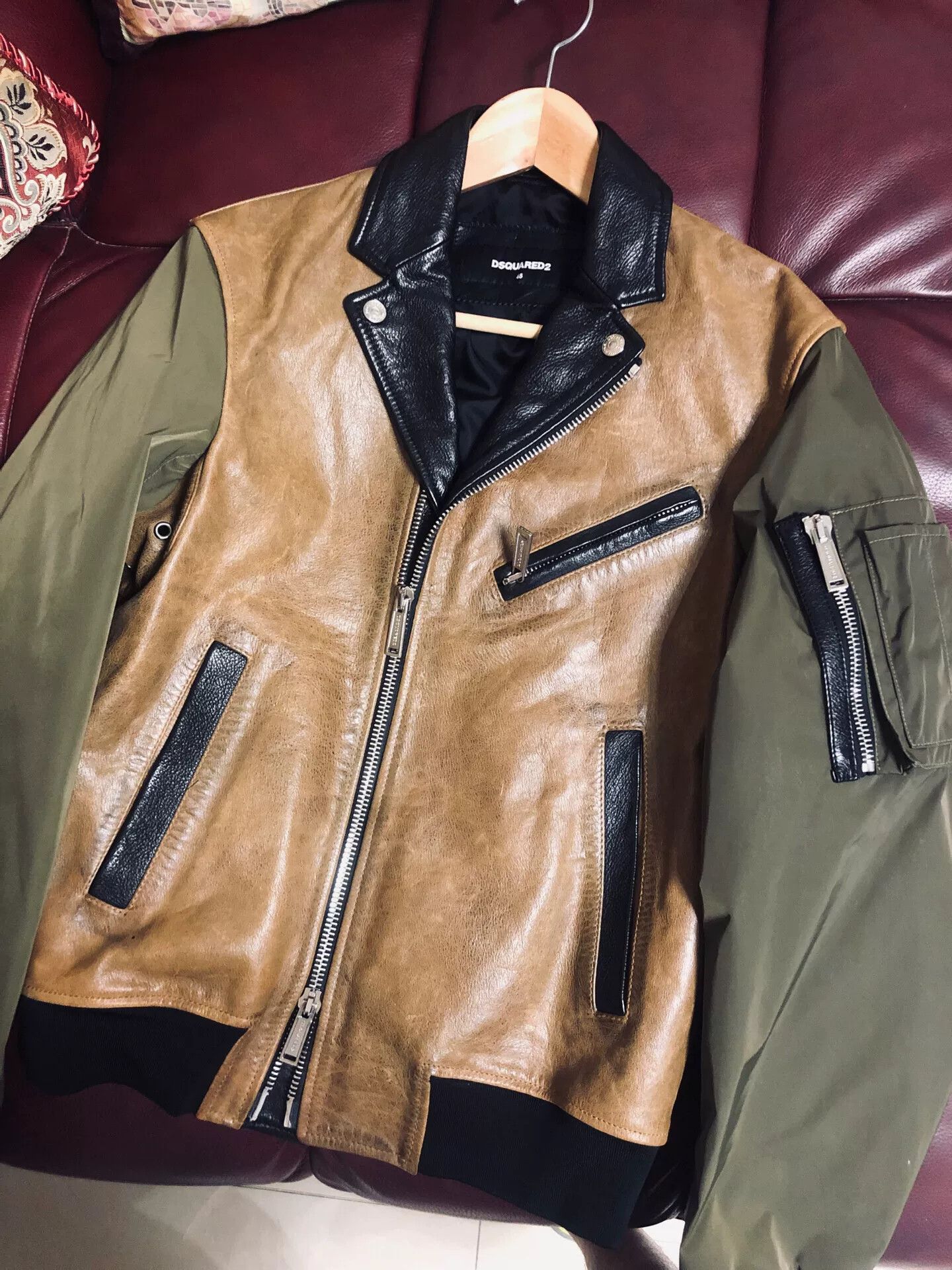 Dsquared2 dsquared2 Biker Bomber Leather Jacket Size US M / EU 48-50 / 2 - 2 Thumbnail