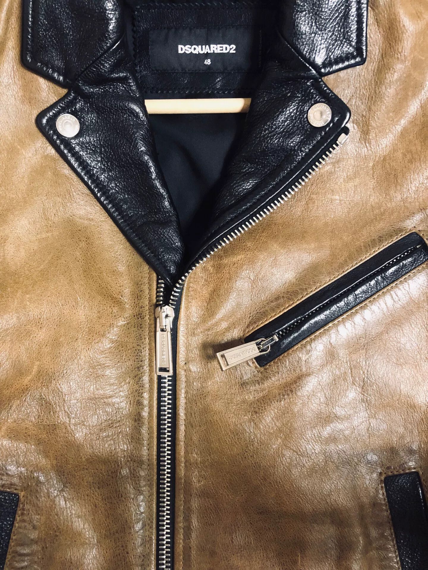 Dsquared2 dsquared2 Biker Bomber Leather Jacket Size US M / EU 48-50 / 2 - 3 Thumbnail