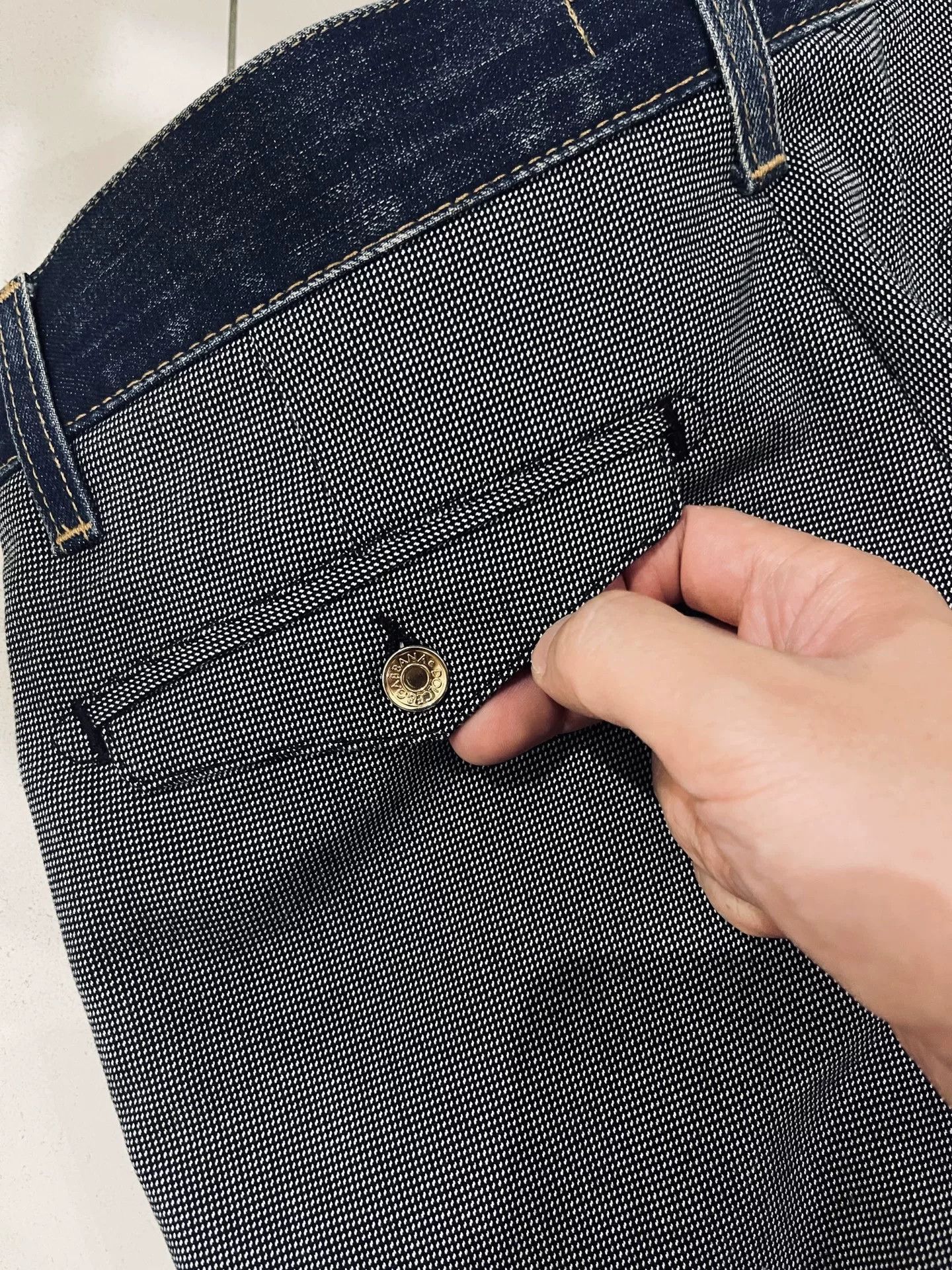 Dolce & Gabbana Dolce&Gabbana Denim and Houndstooth Pants Size 40" / US 18 - 5 Thumbnail