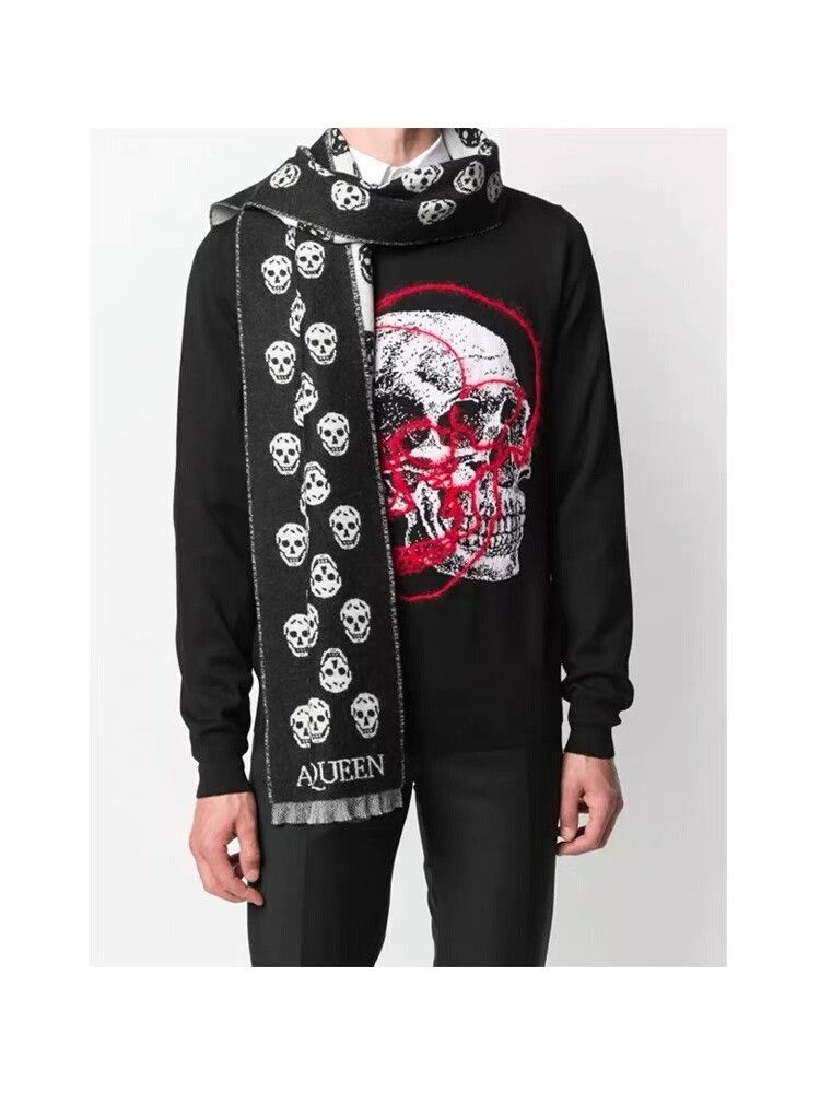 Alexander McQueen Alexander McQueen Skull Cashmere Scarf Size ONE SIZE - 5 Thumbnail