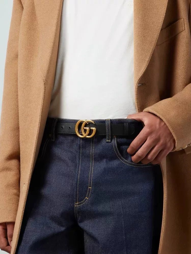Gucci Gucci Double G Leather Belt for Men Size ONE SIZE - 6 Thumbnail