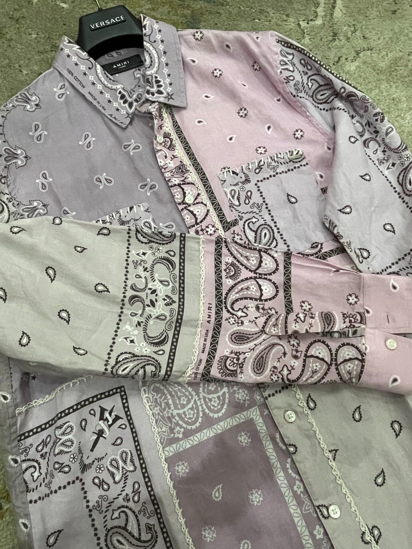 Amiri AMIRI Pink Embroidered Casual Shirt Size US L / EU 52-54 / 3 - 3 Thumbnail