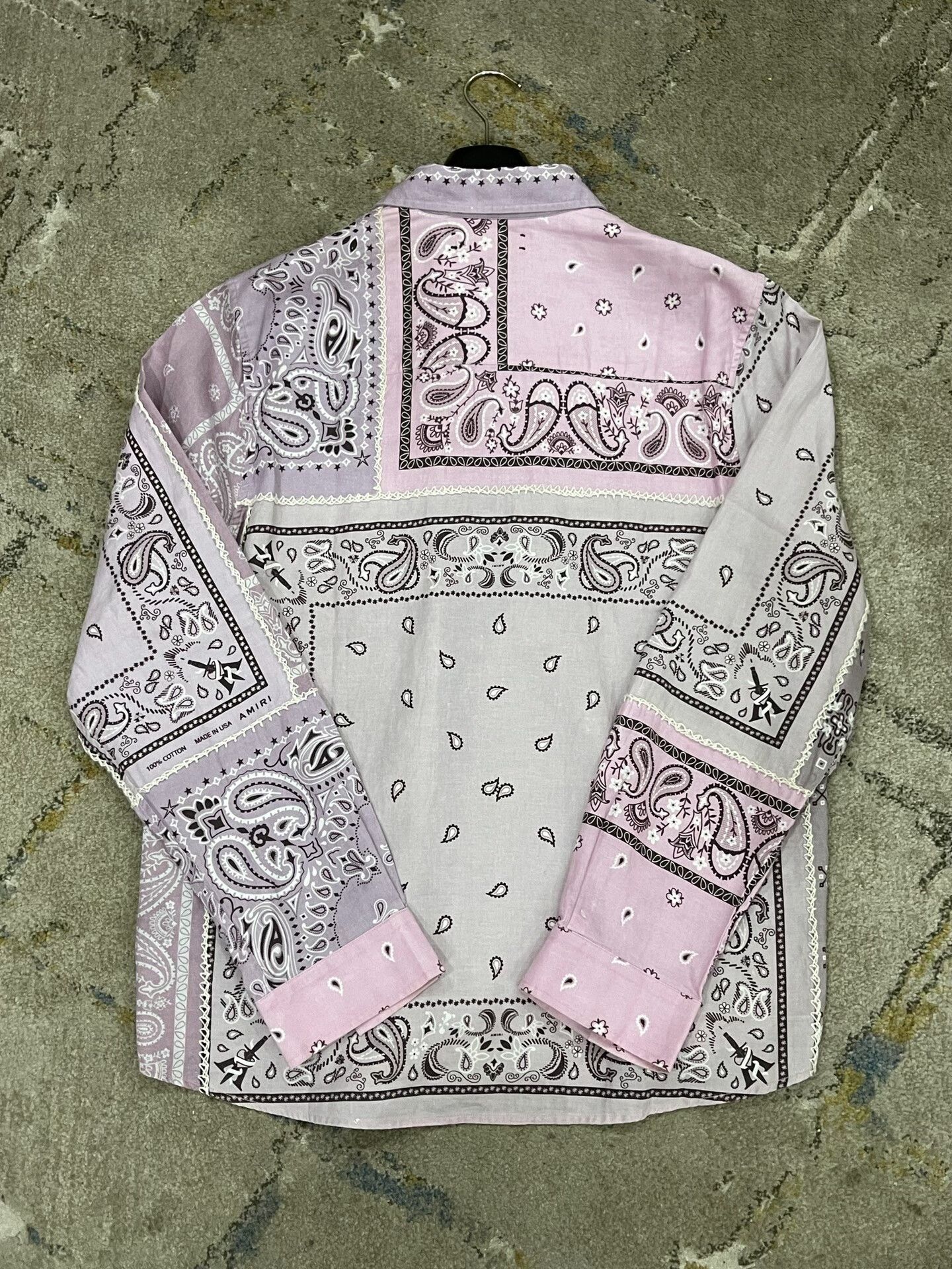 Amiri AMIRI Pink Embroidered Casual Shirt Size US L / EU 52-54 / 3 - 2 Thumbnail