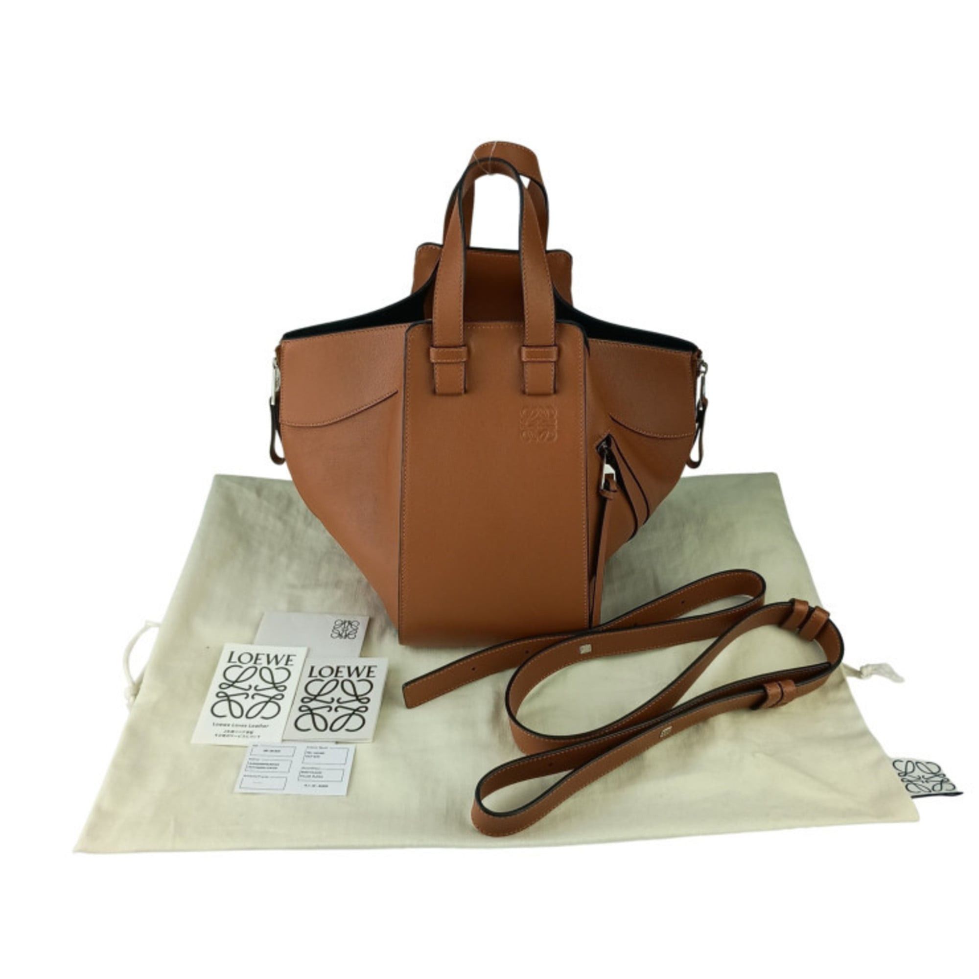 Loewe LOEWE Hammock Small Handbag 387.30.S35 TAN (Brown) Classic Calfskin Women's Shoulder Bag Size ONE SIZE - 10 Thumbnail