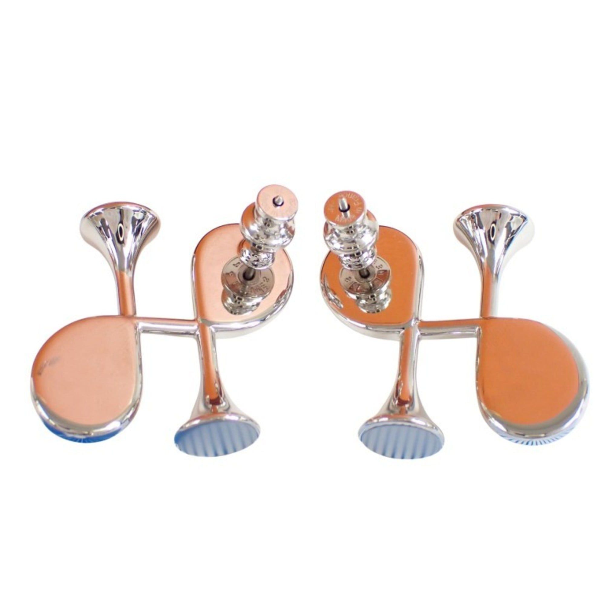 Hermes Hermes Cor H earrings in black, silver, and stainless steel for women Size ONE SIZE - 2 Thumbnail