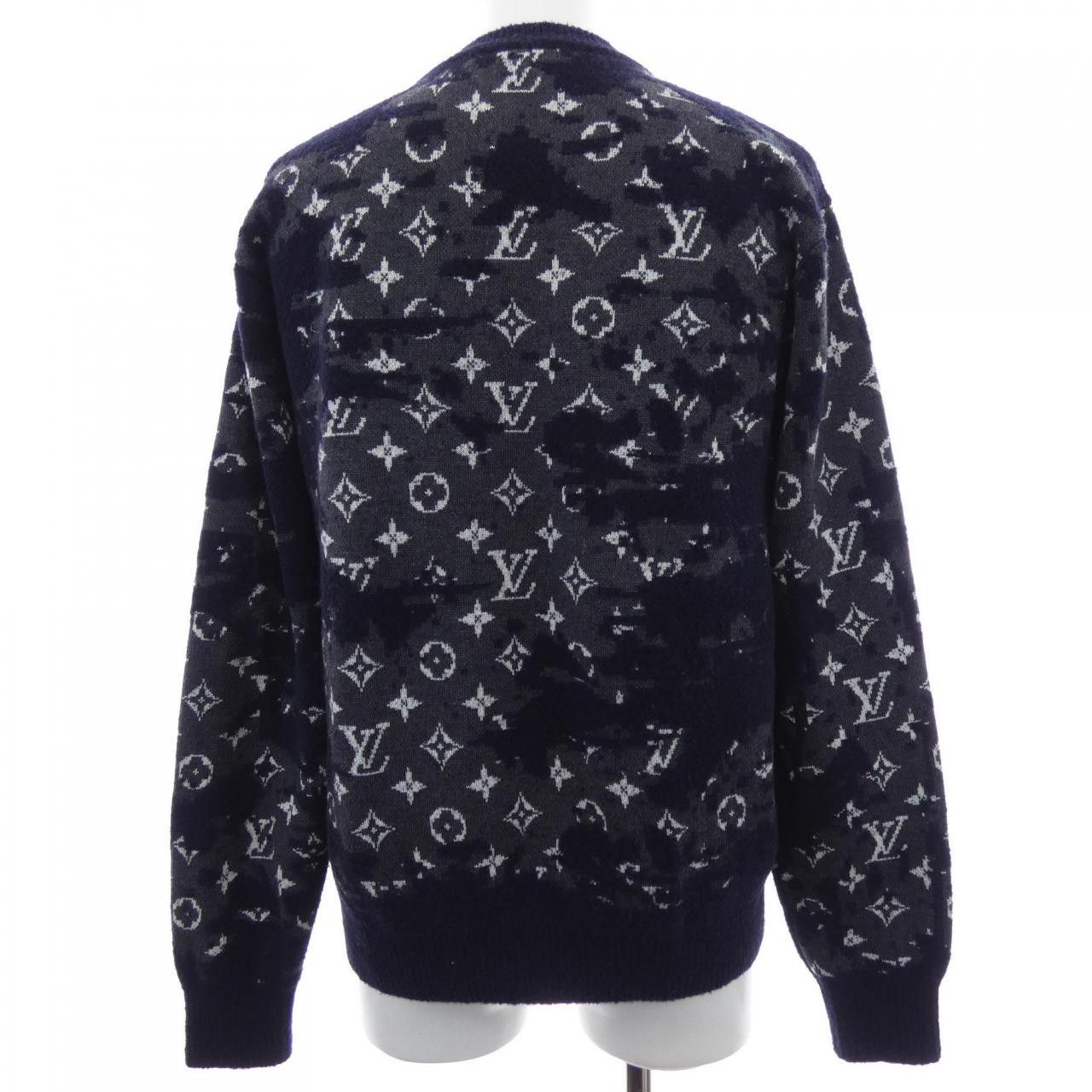 Louis Vuitton Louis Vuitton Louis Vuitton Distressed Monogram Knit Textile Tops HKN03WZMB DUTY FREE for USA Size ONE SIZE - 2 Thumbnail