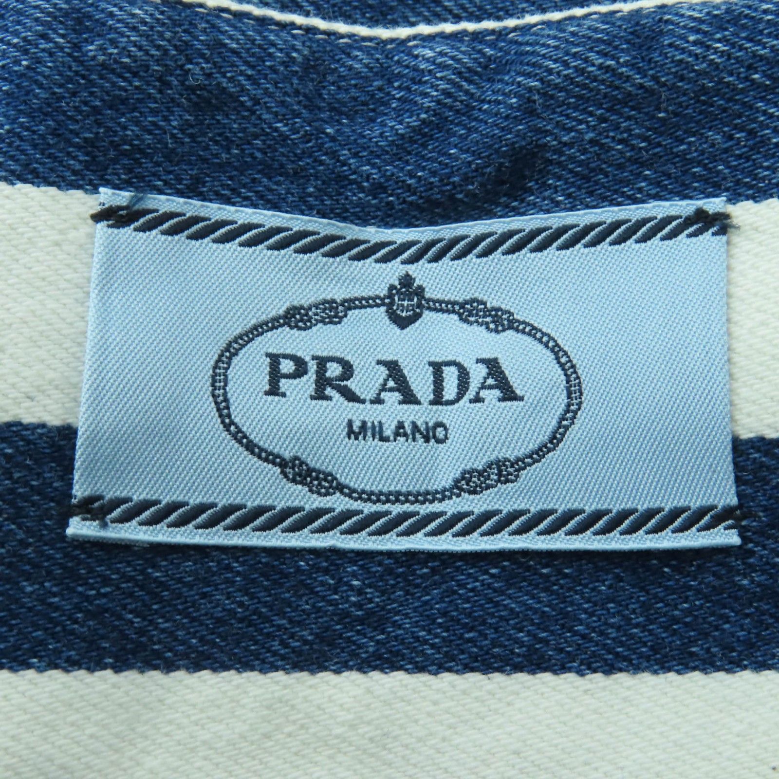 Prada Prada Prada Triangle Logo Organic Cotton Denim One Piece Top Textile Tops DUTY FREE for USA Size ONE SIZE - 6 Thumbnail