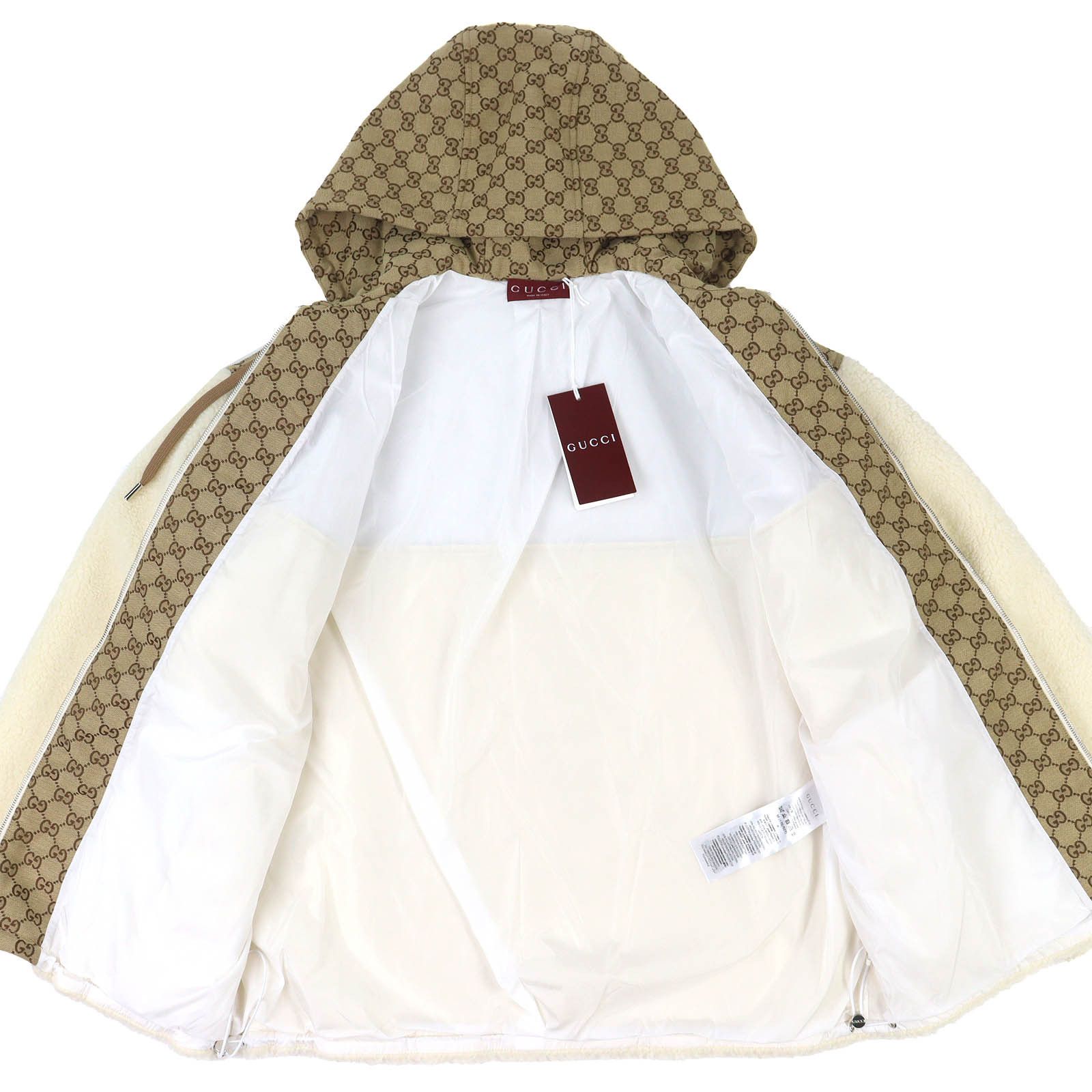 Gucci Gucci Gucci GG Intarsia Wool Zip-Up Hooded Jacket Textile Outerwear 798503 DUTY FREE for USA Size ONE SIZE - 3 Thumbnail