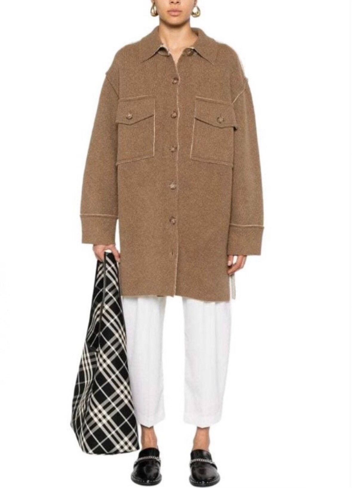 Stella McCartney Stella McCartney Brown Long Sleeve Coat Size XS / US 0-2 / IT 36-38 - 2 Thumbnail