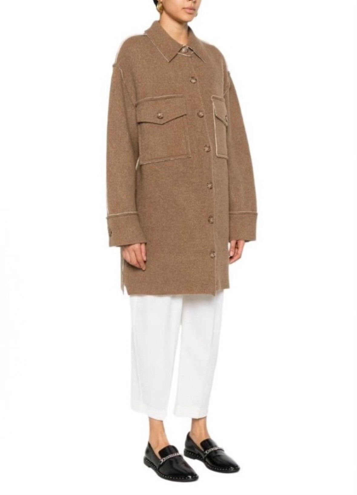 Stella McCartney Stella McCartney Brown Long Sleeve Coat Size XS / US 0-2 / IT 36-38 - 4 Thumbnail