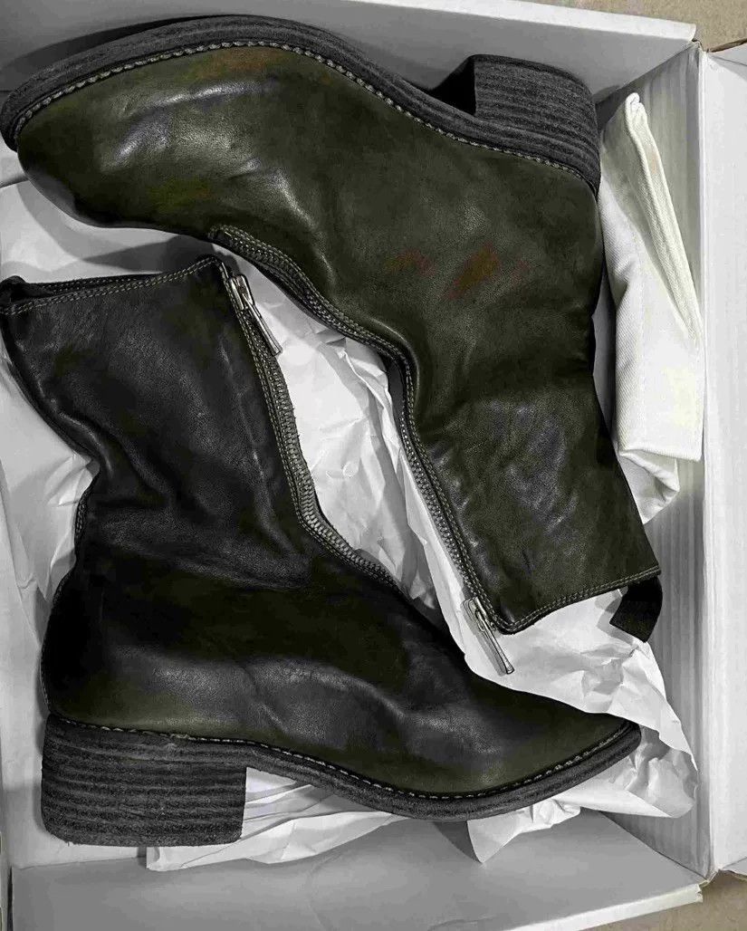 Guidi GUIDI Olive Green Front Zip Boots Size US 5 / IT 35 - 7 Thumbnail