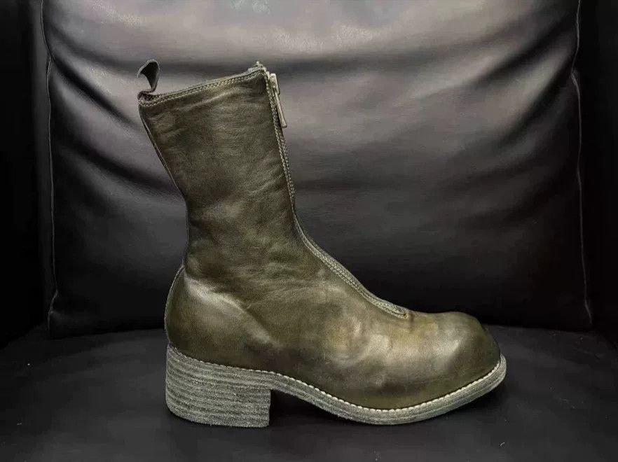 Guidi GUIDI Olive Green Front Zip Boots Size US 5 / IT 35 - 3 Thumbnail