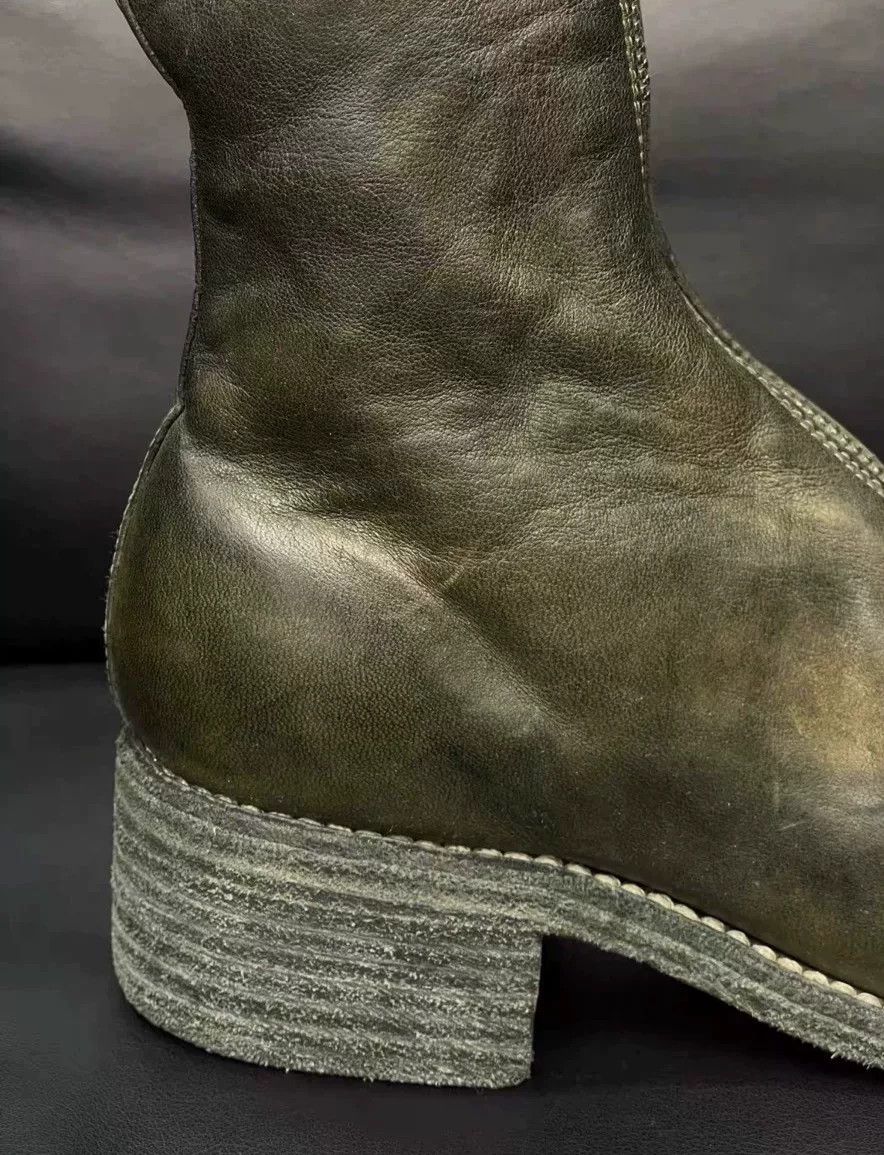 Guidi GUIDI Olive Green Front Zip Boots Size US 5 / IT 35 - 4 Thumbnail