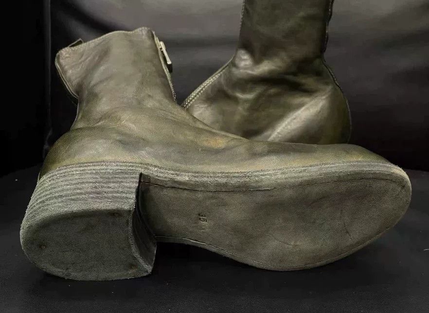 Guidi GUIDI Olive Green Front Zip Boots Size US 5 / IT 35 - 6 Thumbnail