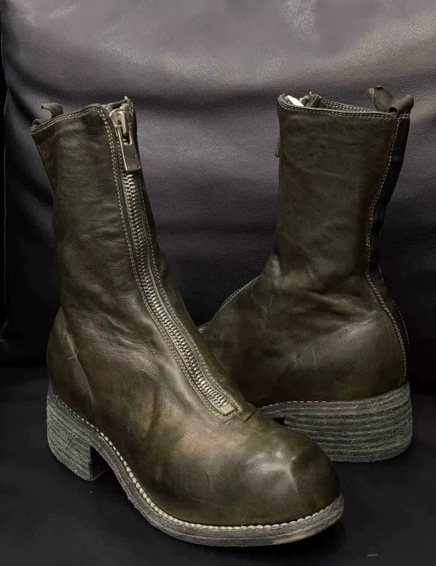 Guidi GUIDI Olive Green Front Zip Boots Size US 5 / IT 35 - 2 Thumbnail
