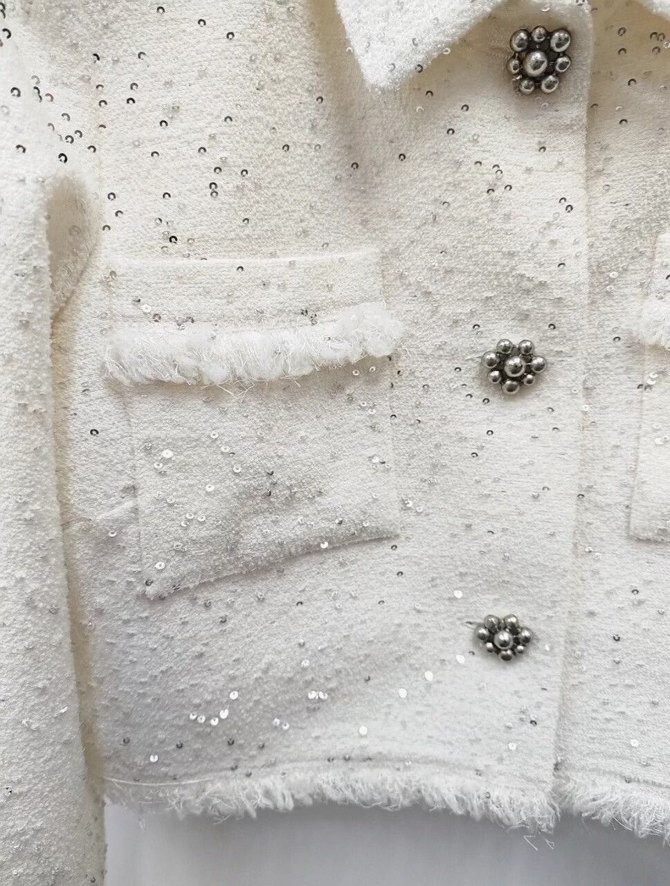 Oscar De La Renta Oscar de la Renta White Short Jacket Size S / US 4 / IT 40 - 3 Thumbnail