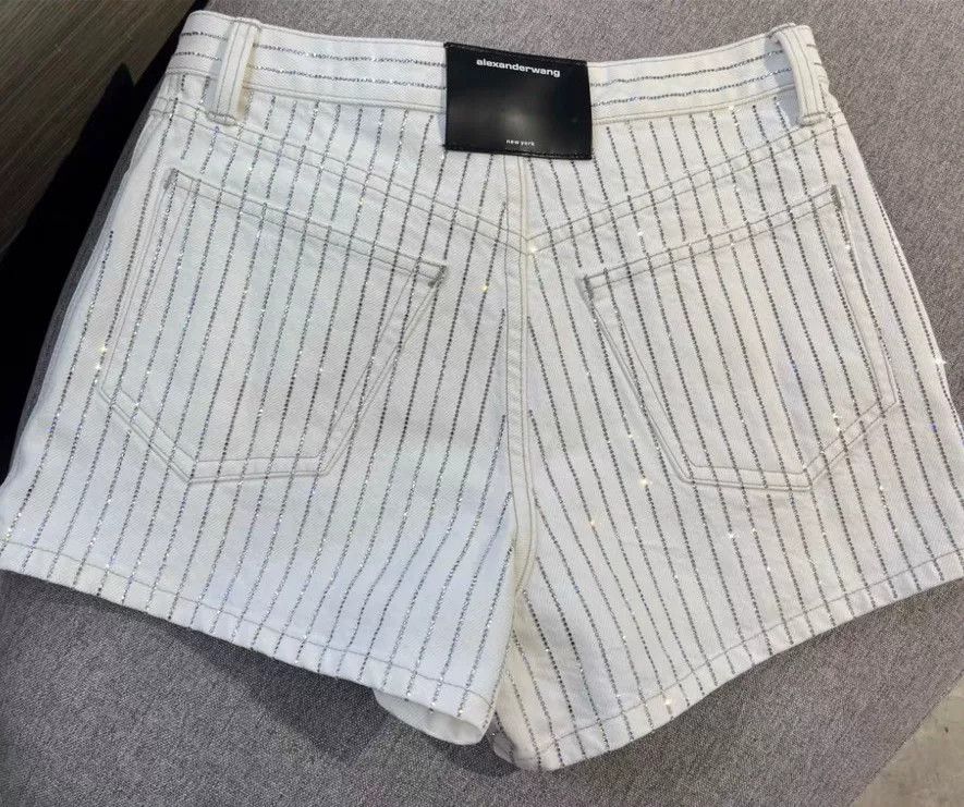 Alexander Wang Alexander Wang Crystal Stripe Denim Shorts Size 25" / US 0 / IT 36 - 4 Thumbnail