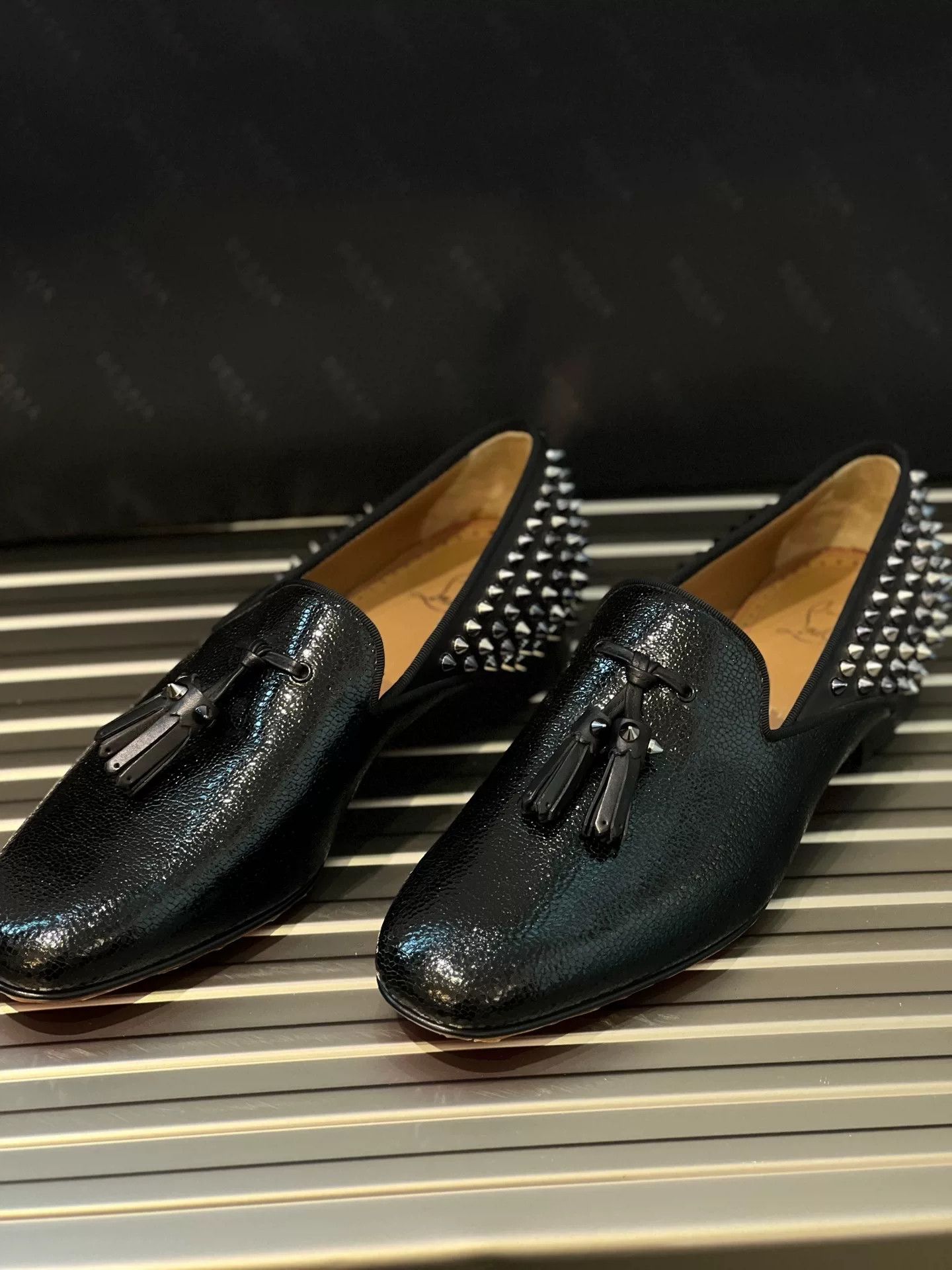 Christian Louboutin Christian Louboutin Men's Studded Loafers Size US 7.5 / EU 40-41 - 3 Thumbnail