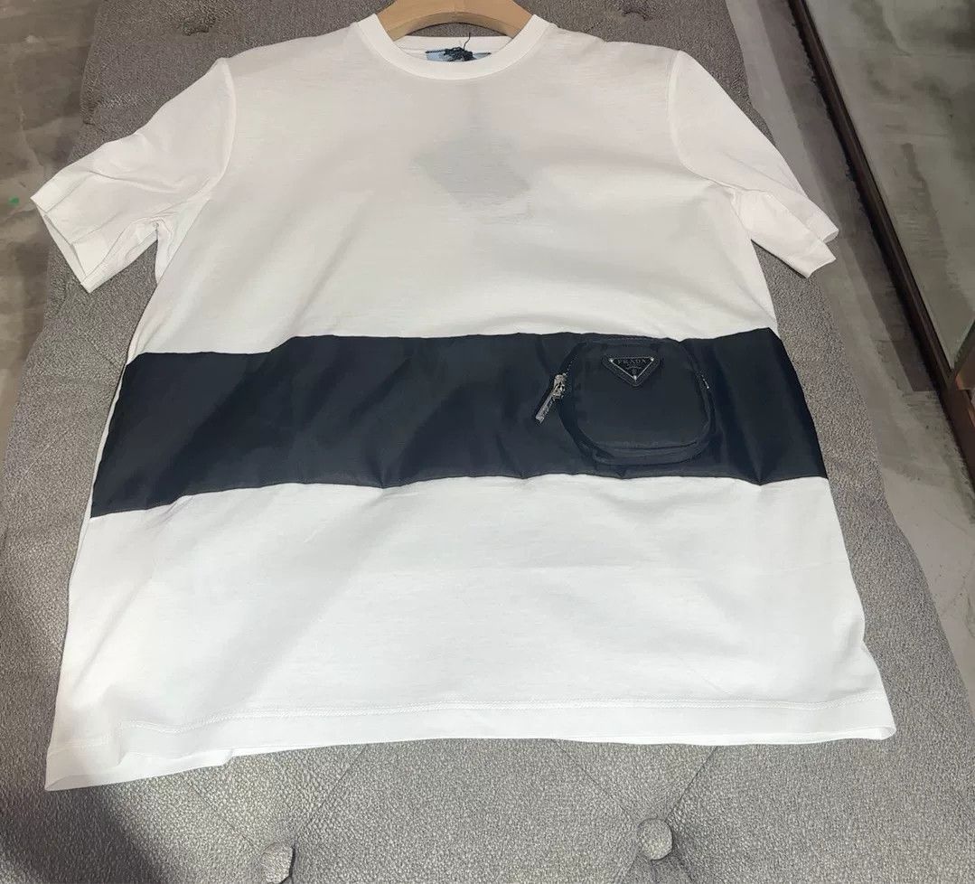 Prada PRADA Women's Zip T-Shirt White Size XS / US 0-2 / IT 36-38 - 8 Thumbnail