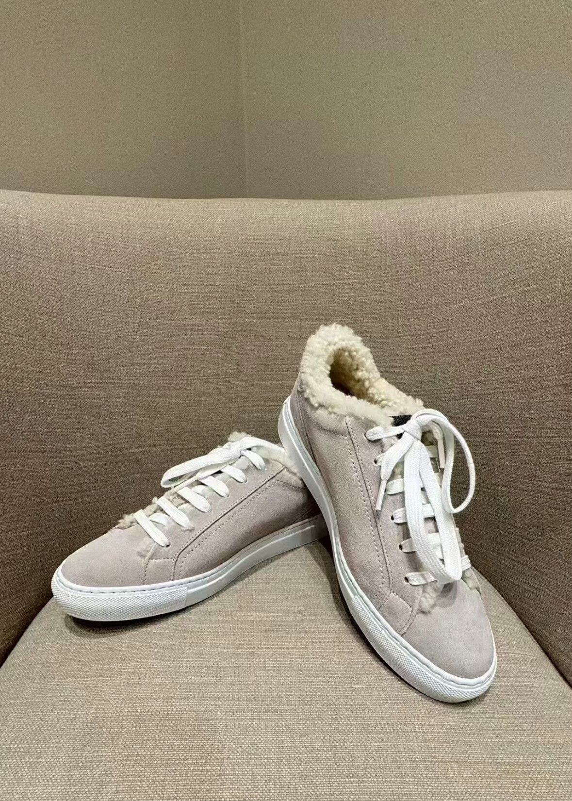 Brunello Cucinelli Brunello Cucinelli Women's Fleece Sneakers Size US 5 / IT 35 - 6 Thumbnail