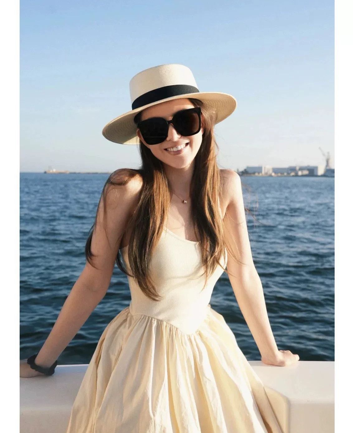 Maison Michel Maison Michel Sun Hat with Black Trim Size ONE SIZE - 2 Thumbnail