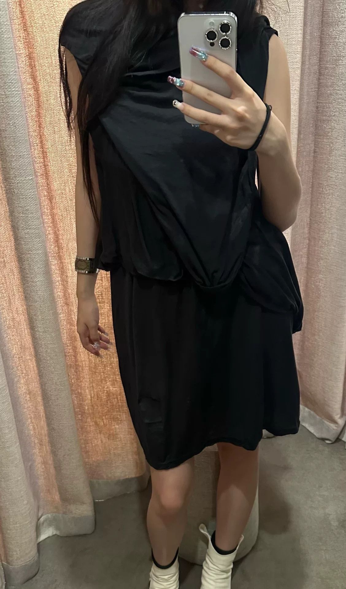 Rick Owens Drkshdw Rick Owens DRKSHDW Dress in Black Size XS / US 0-2 / IT 36-38 - 5 Thumbnail
