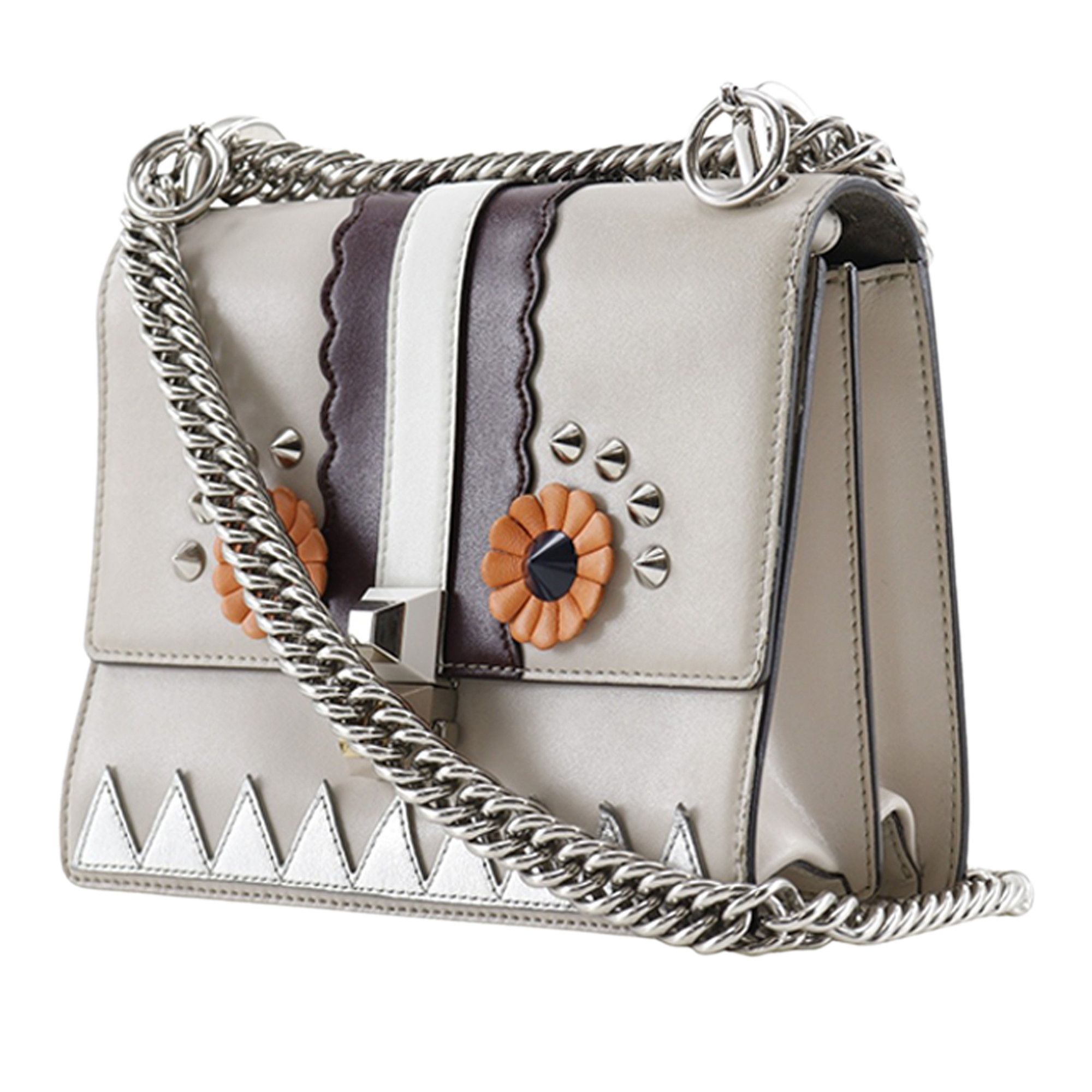 Fendi Fendi Vitello Liberty Lucido Catalan Small Mirror Hypnoteyes Studded Kan I Crossbody Size ONE SIZE - 2 Thumbnail