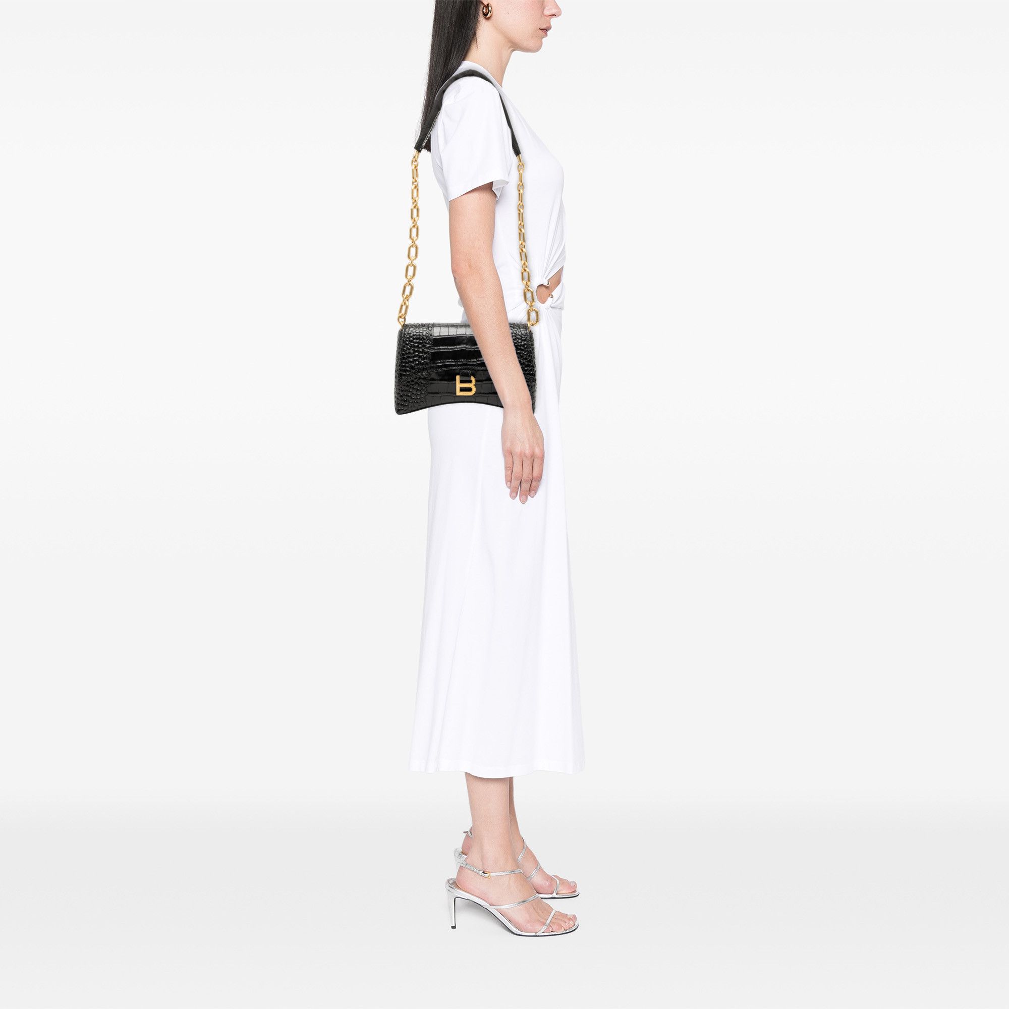 Balenciaga Balenciaga Croc Embossed Leather Downtown Crossbody XS Size ONE SIZE - 7 Thumbnail