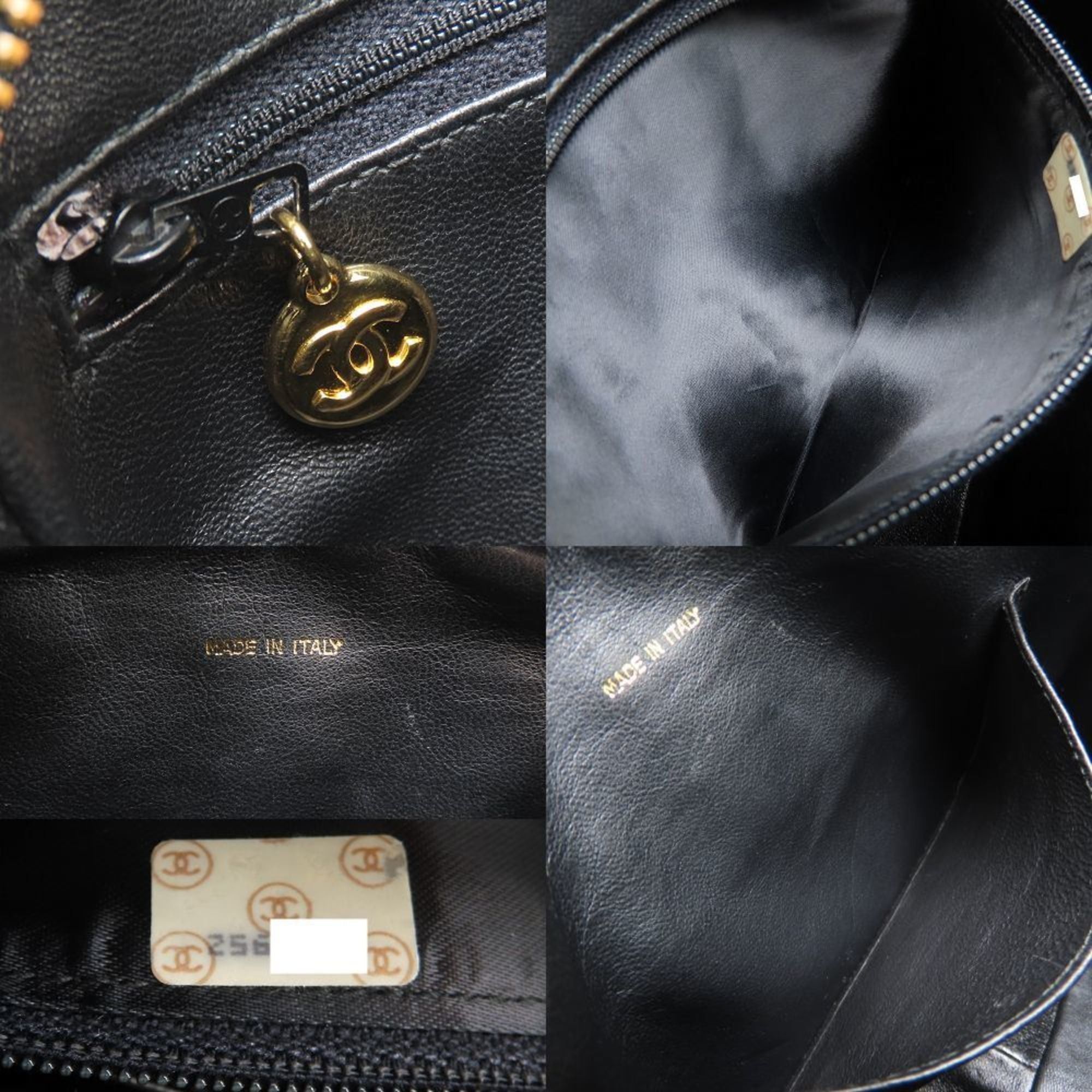 Chanel CHANEL Matelasse Chain Shoulder Bag with Fringe, Caviar Leather, Black, Women's, 353097 Size ONE SIZE - 10 Thumbnail