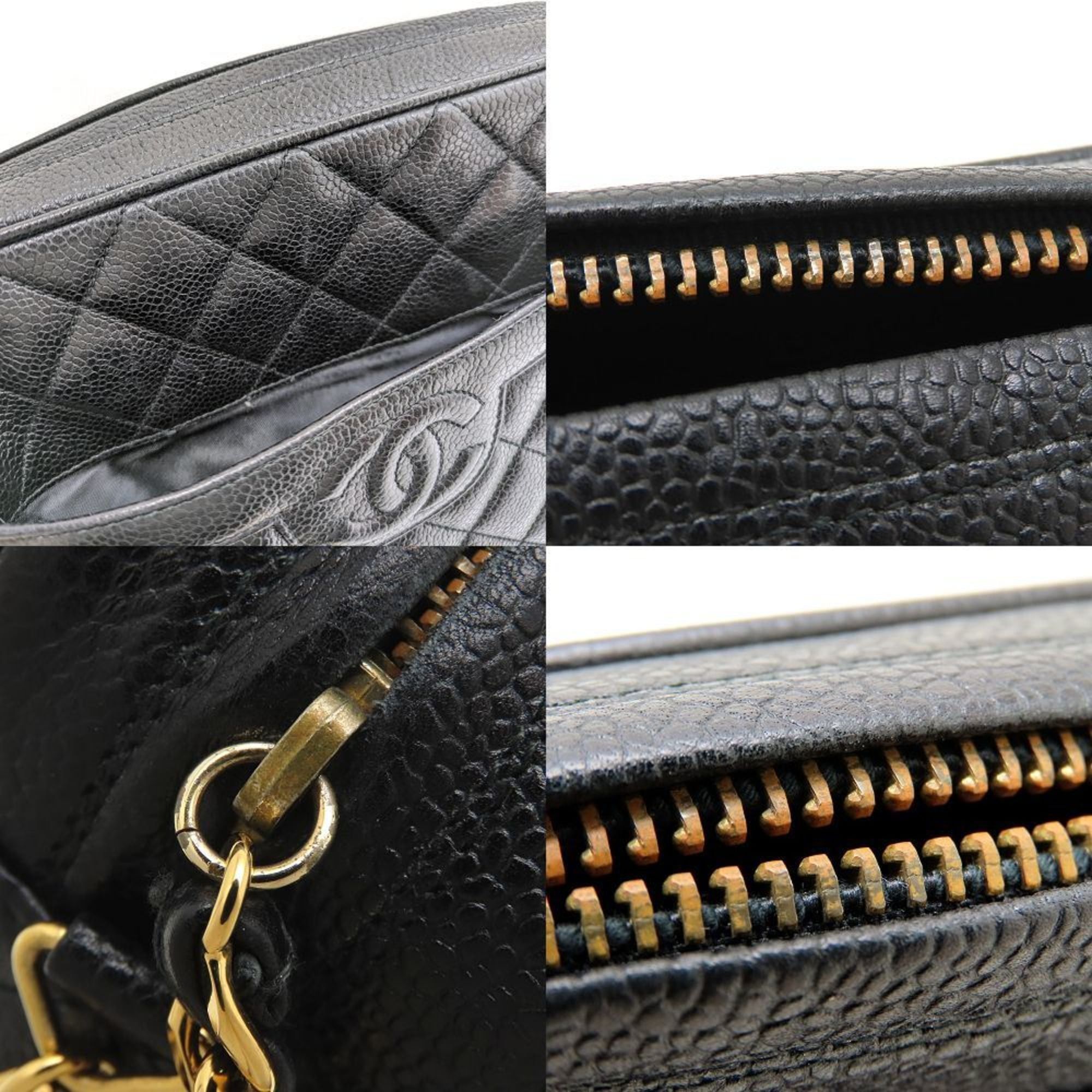 Chanel CHANEL Matelasse Chain Shoulder Bag with Fringe, Caviar Leather, Black, Women's, 353097 Size ONE SIZE - 7 Thumbnail
