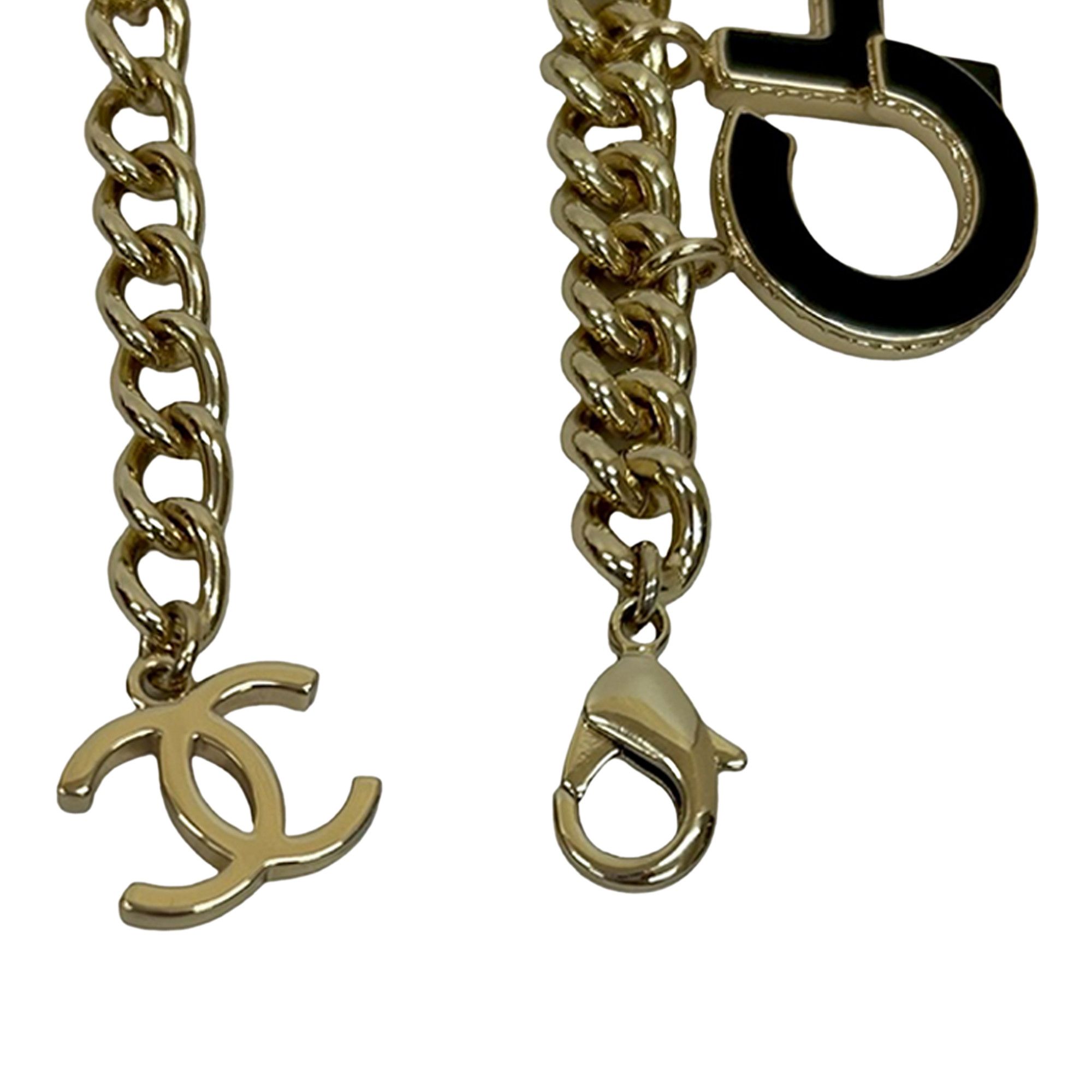Chanel Chanel CC Gold Plated Lacquered Logo Letter Charms Chain Bracelet Size ONE SIZE - 5 Thumbnail