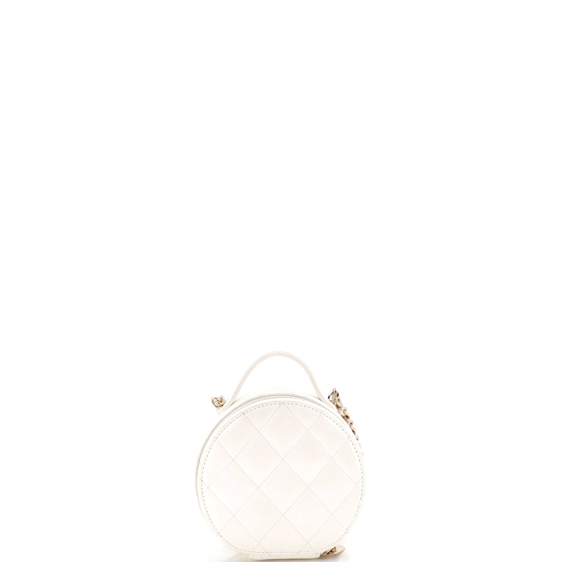 Chanel Handle with Care Round Vanity Case with Chain Quilted Lambskin Small Size ONE SIZE - 2 Thumbnail