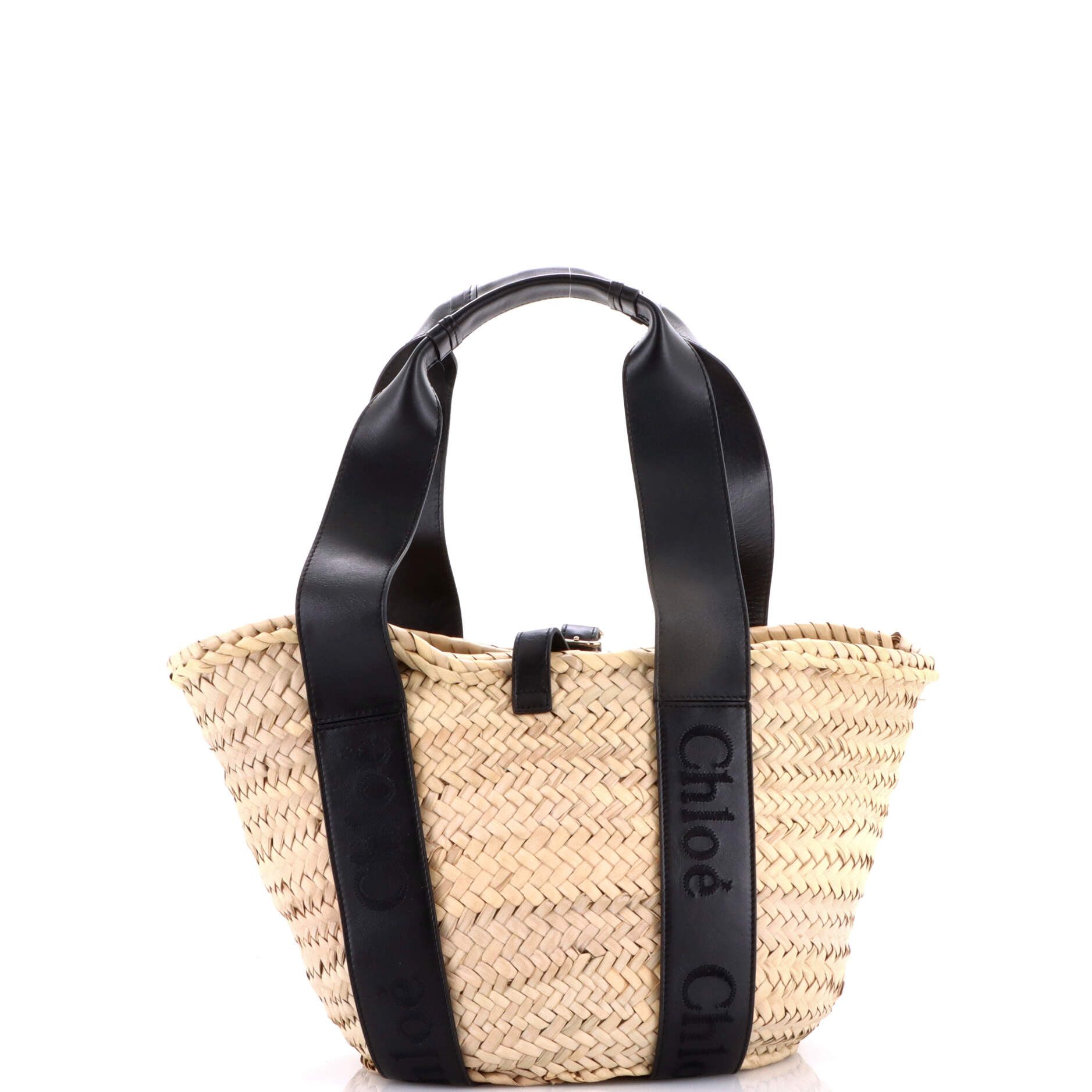 Chloe Sense Basket Tote Raffia with Leather Medium Size ONE SIZE - 2 Thumbnail