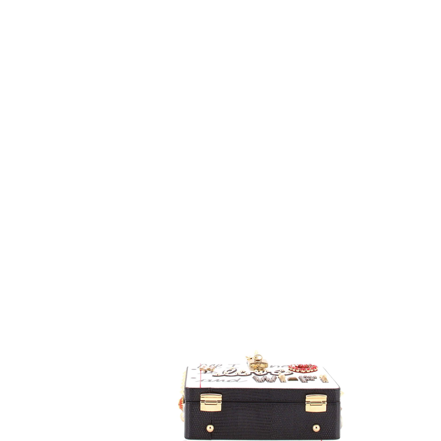 Dolce & Gabbana Treasure Box Bag Embellished Printed Leather Small Size ONE SIZE - 3 Thumbnail