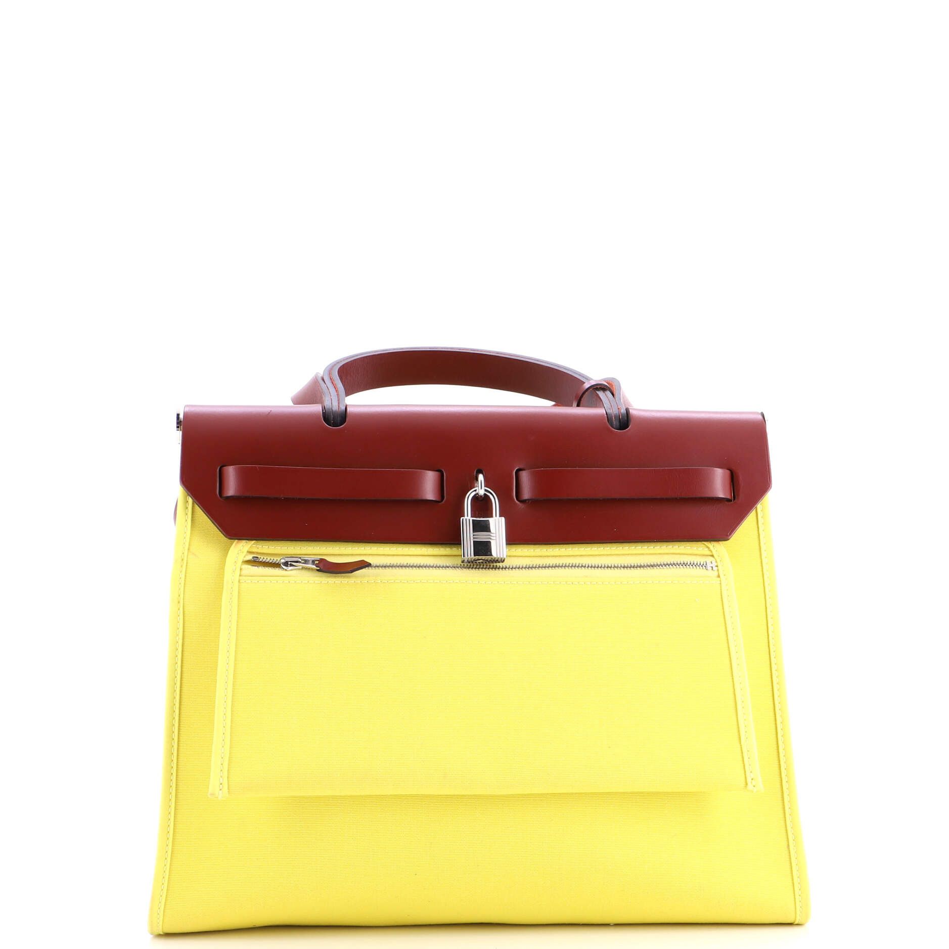 Hermes Herbag Zip Leather and Toile 31 Size ONE SIZE - 3 Thumbnail