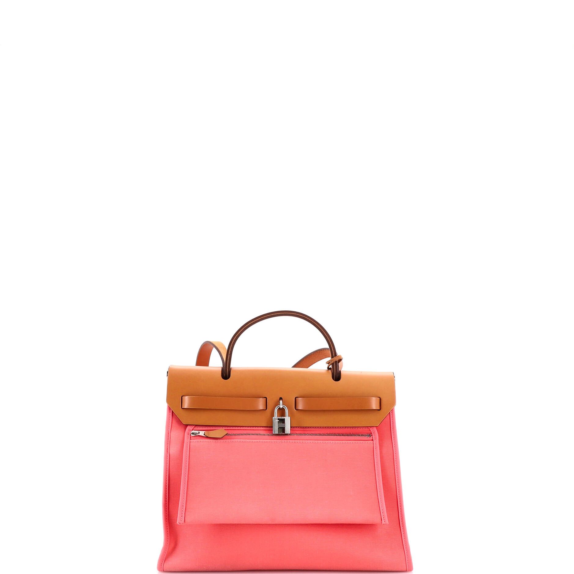 Hermes Herbag Zip Leather and Toile 31 Size ONE SIZE - 3 Thumbnail